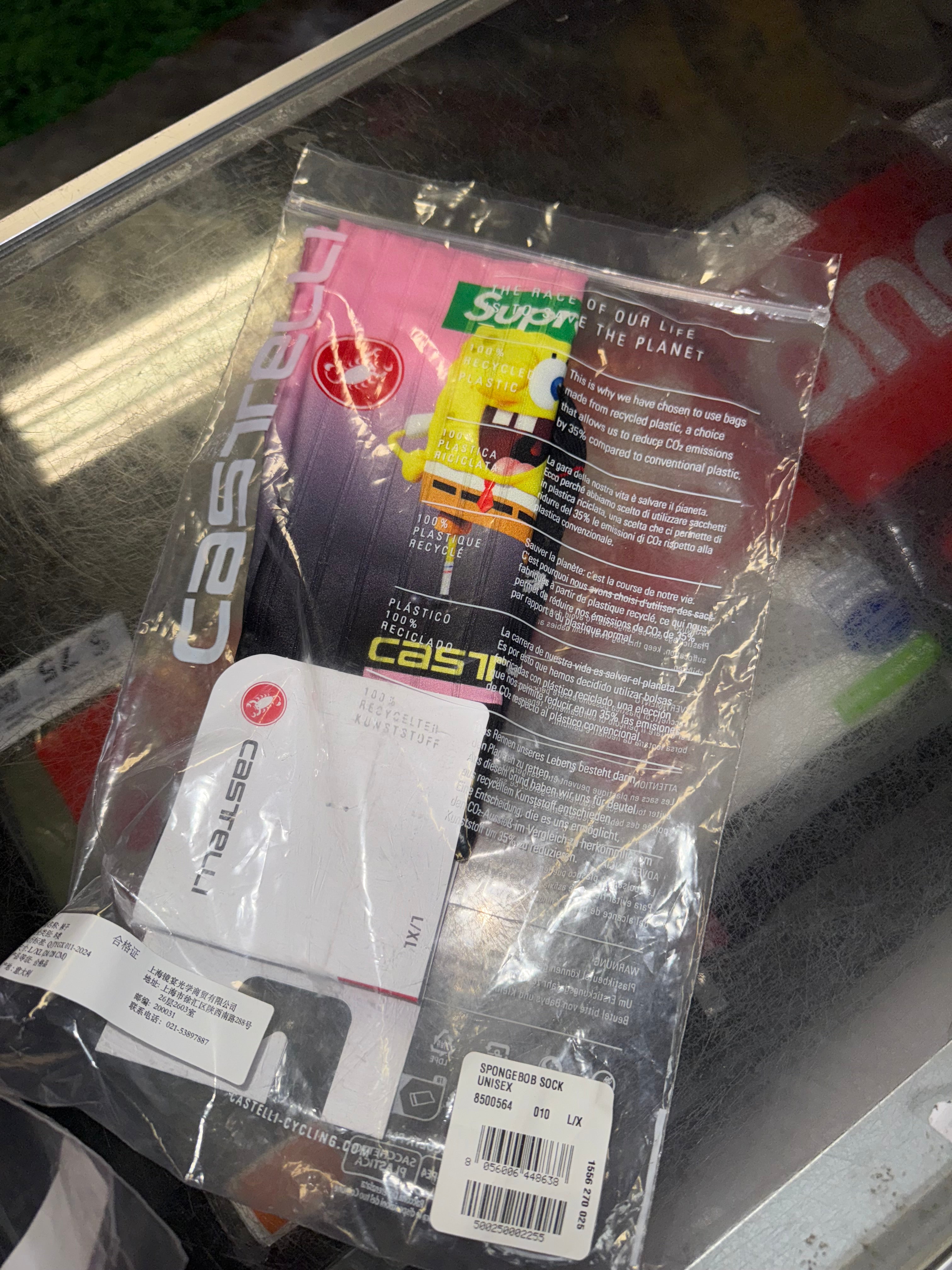 Size L/XL Supreme SpongeBob Castelli Socks “Black” Brand New