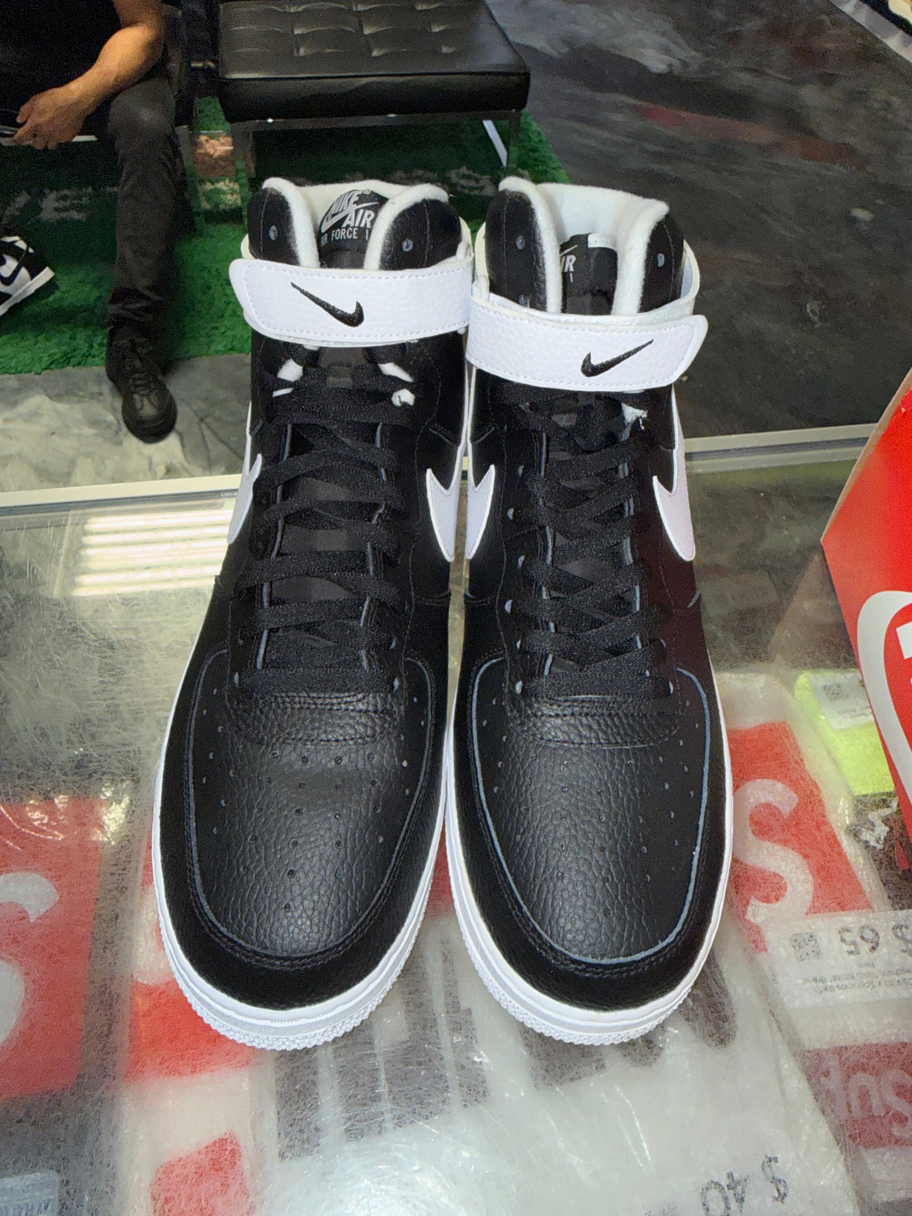 Size 13 Air Force 1 High "Black White" Brand New