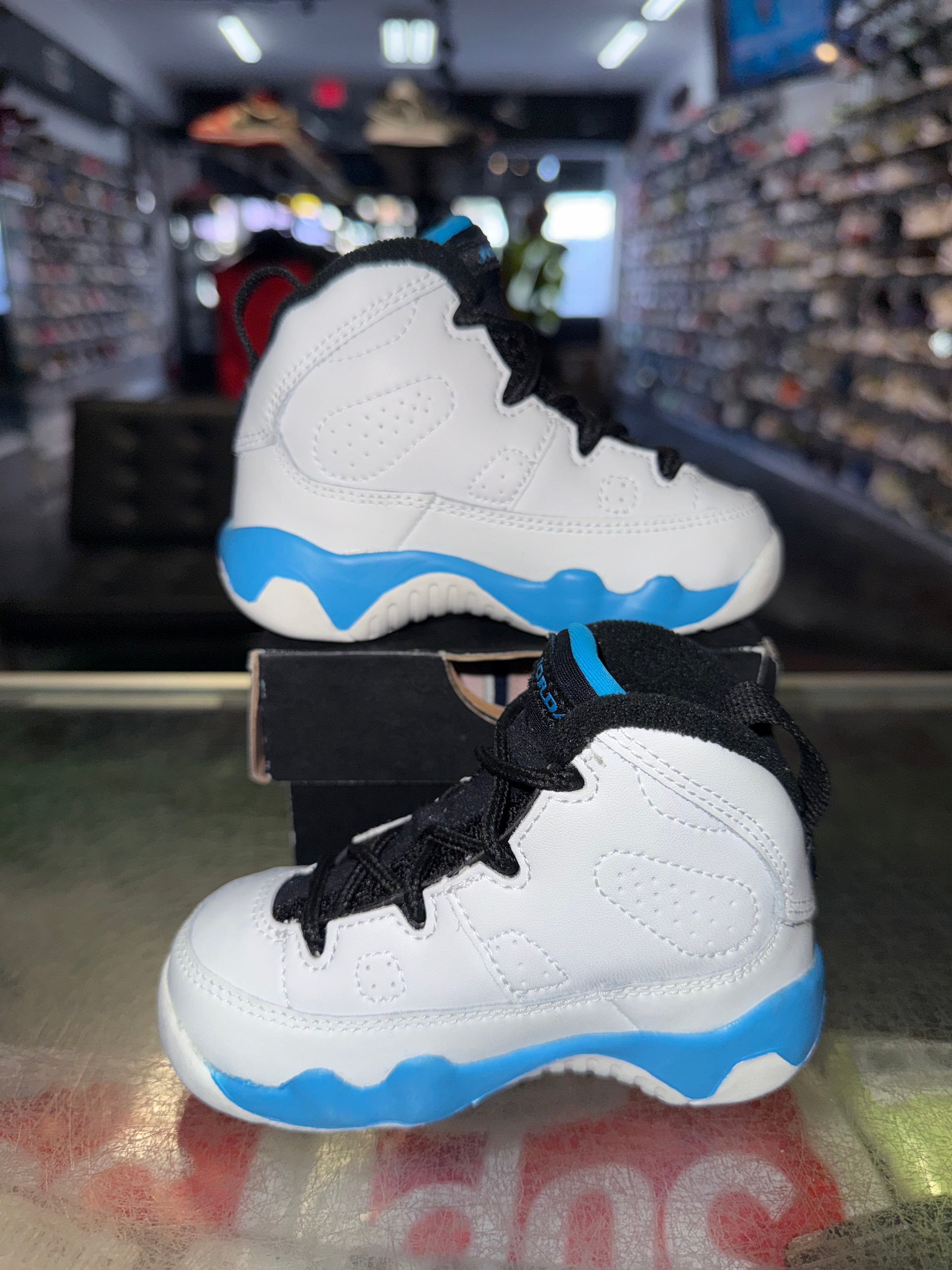 Size 5c Air Jordan 9 "Powder Blue" (TD)