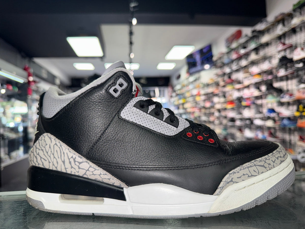 Air Jordan 3 Black Cement sneaker, pre-owned, size 10