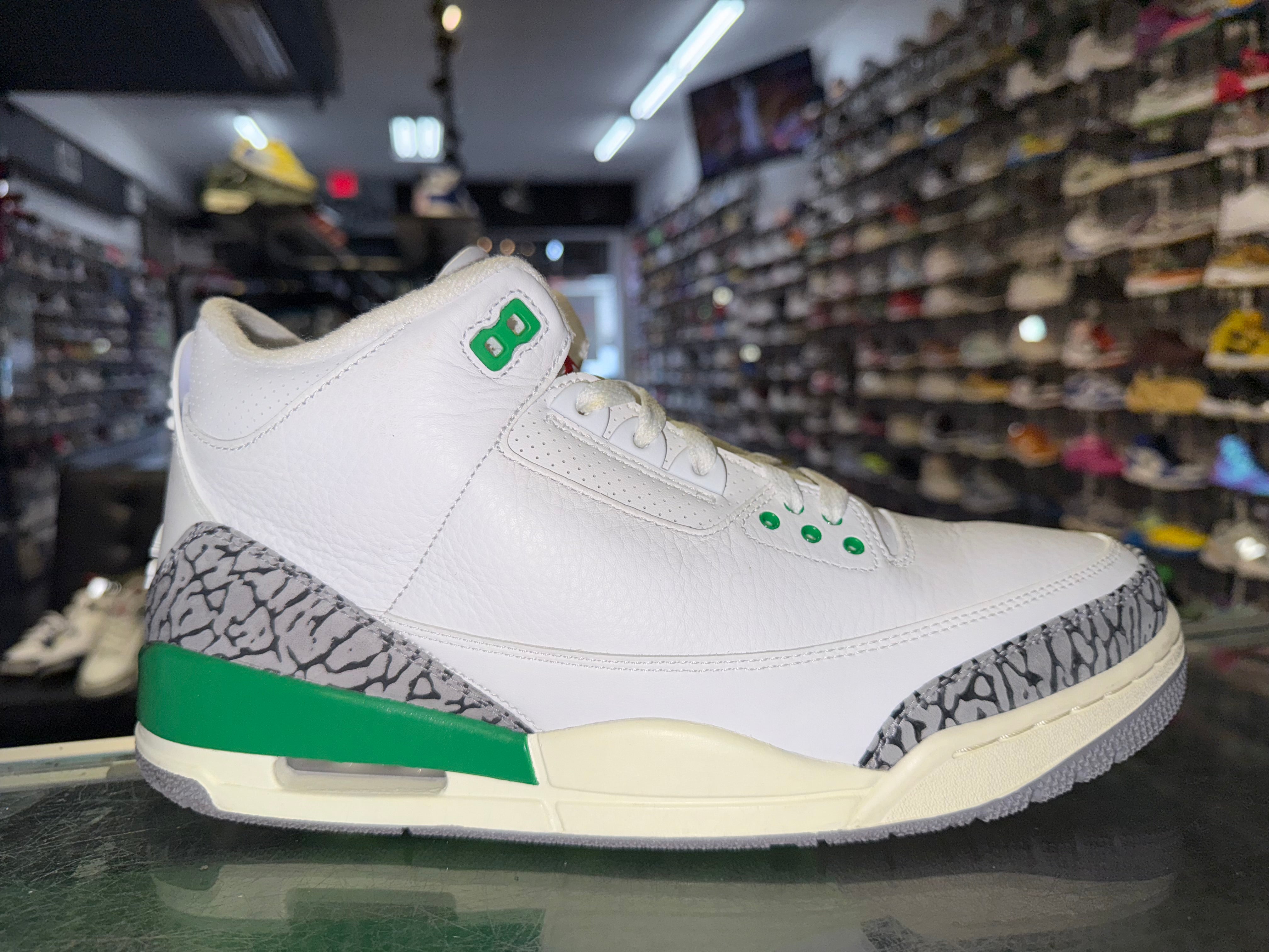 Size 10.5 (12W) Air Jordan 3 "Lucky Green"