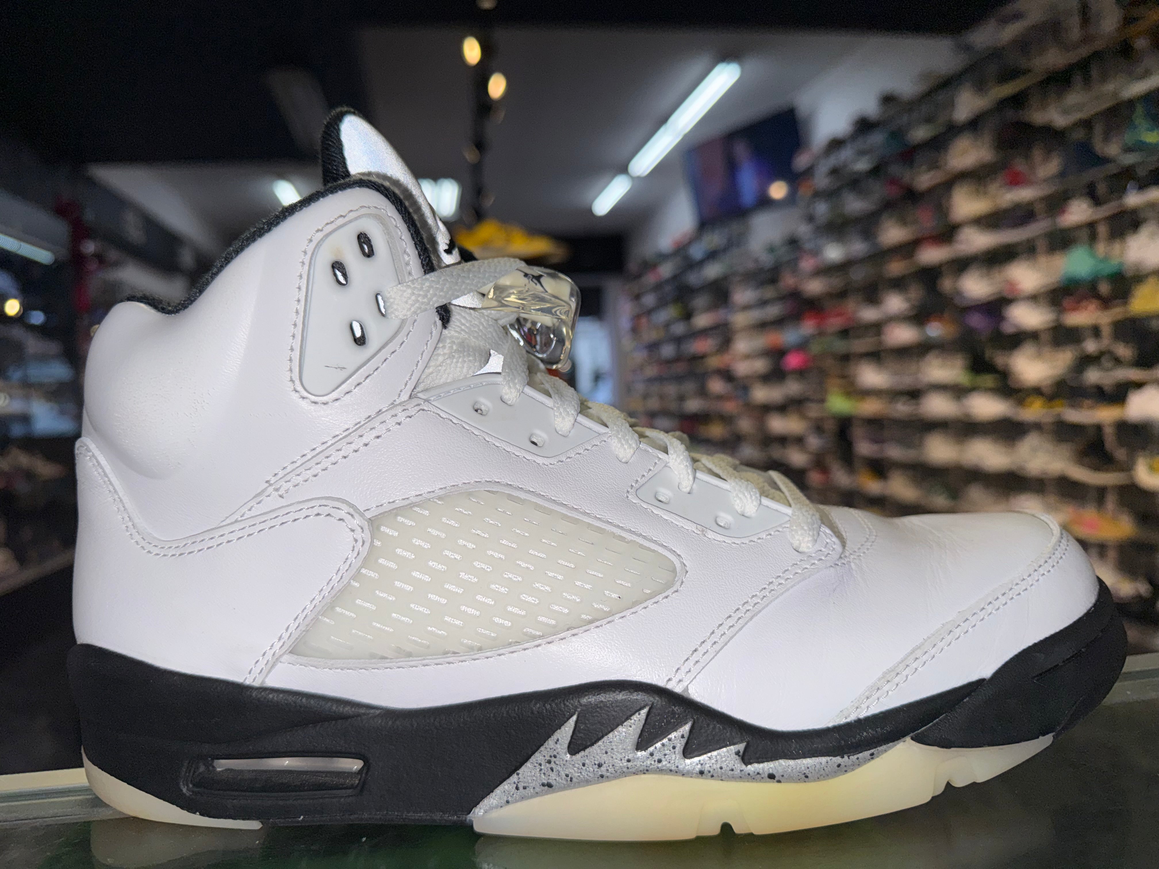 Size 9.5 Air Jordan 5 "White Metallic"