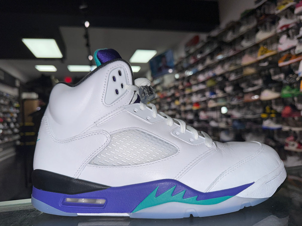 Air Jordan 5 White Grape sneaker, pre-owned, size 10.5