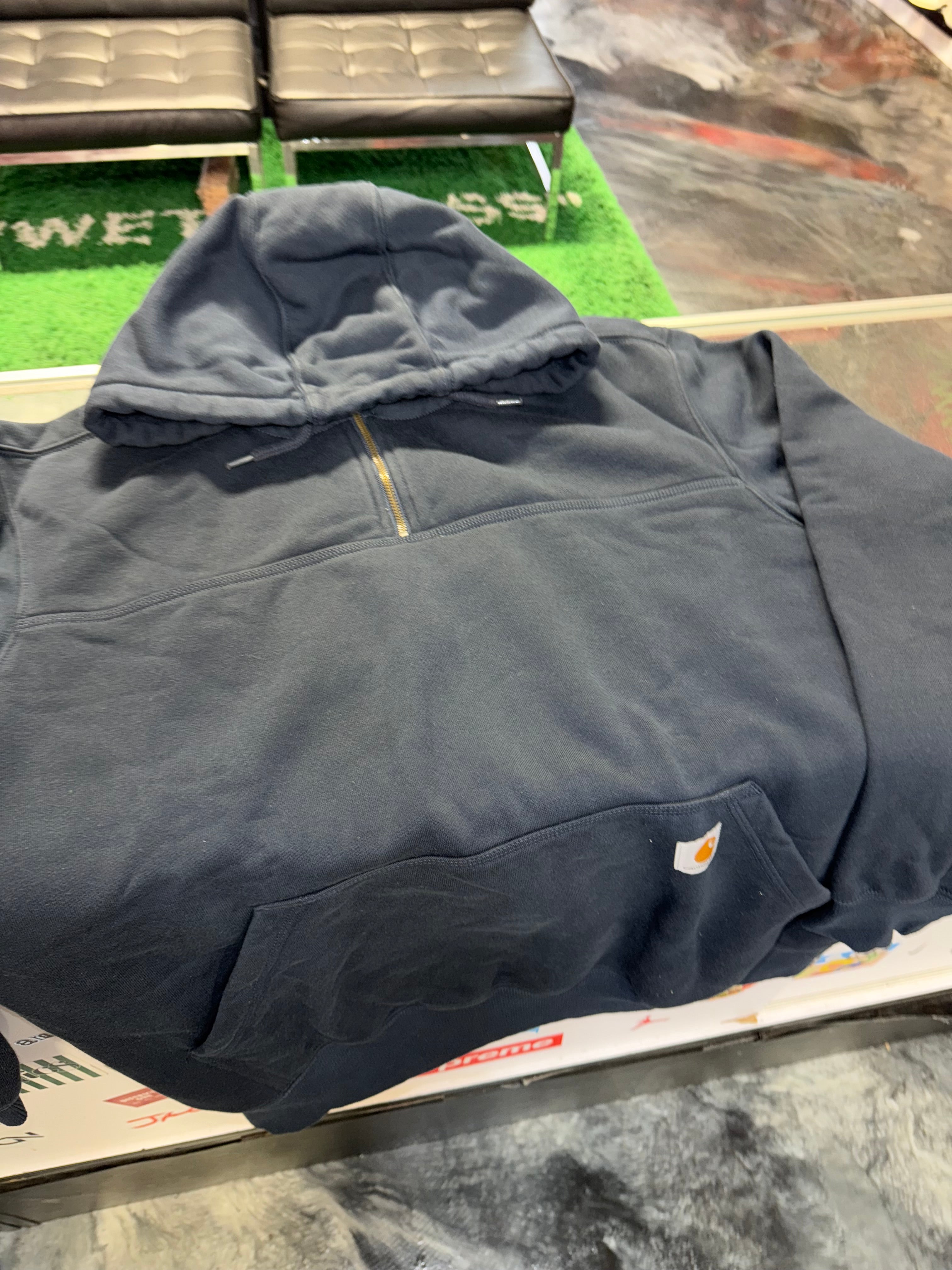 X-Large Carhart Quarter zip Hoodie Navy