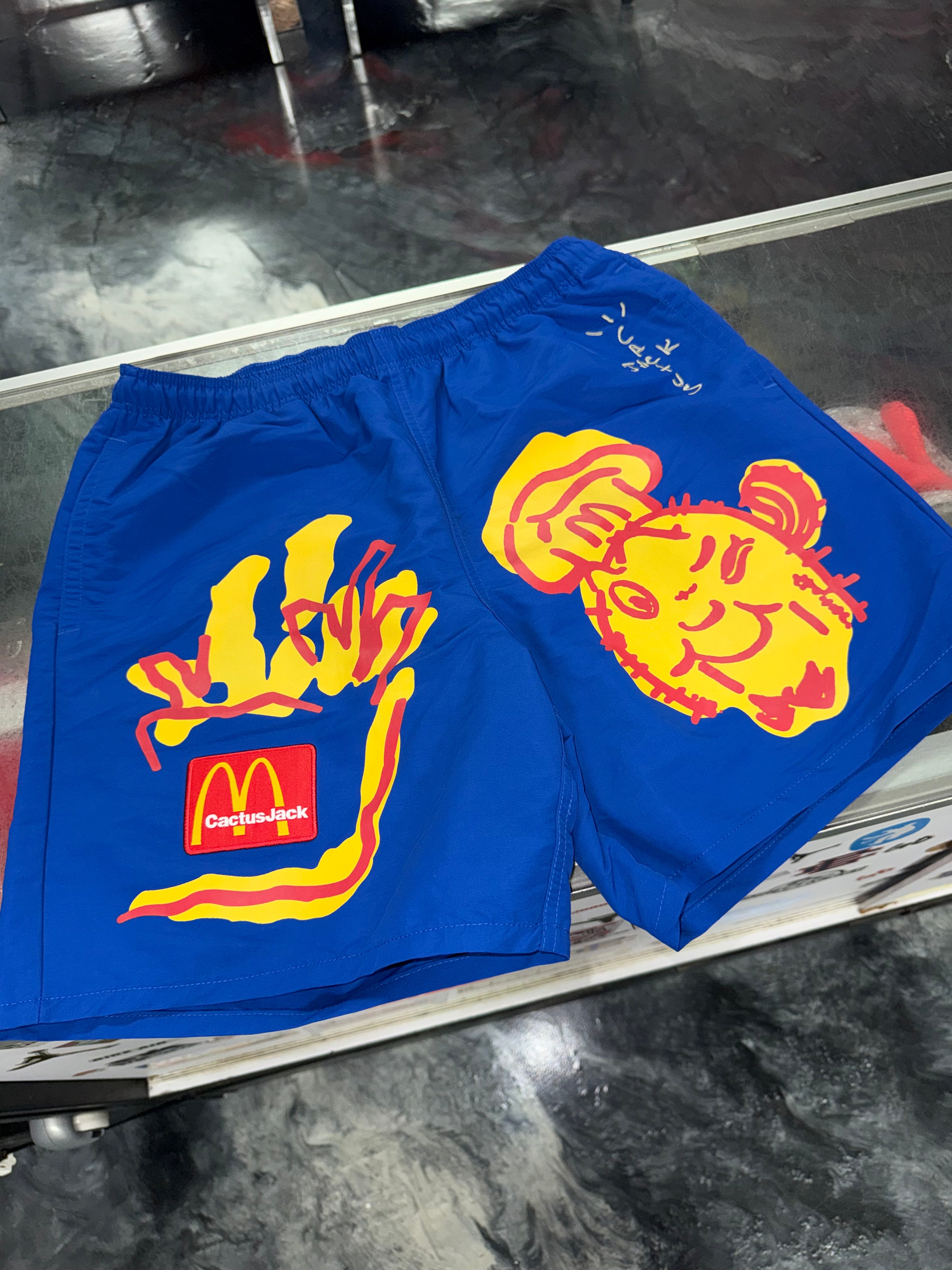 Size S (Fits M) Travis Scott Cactus Jack x McDonald’s Shorts “Illustration Blue”