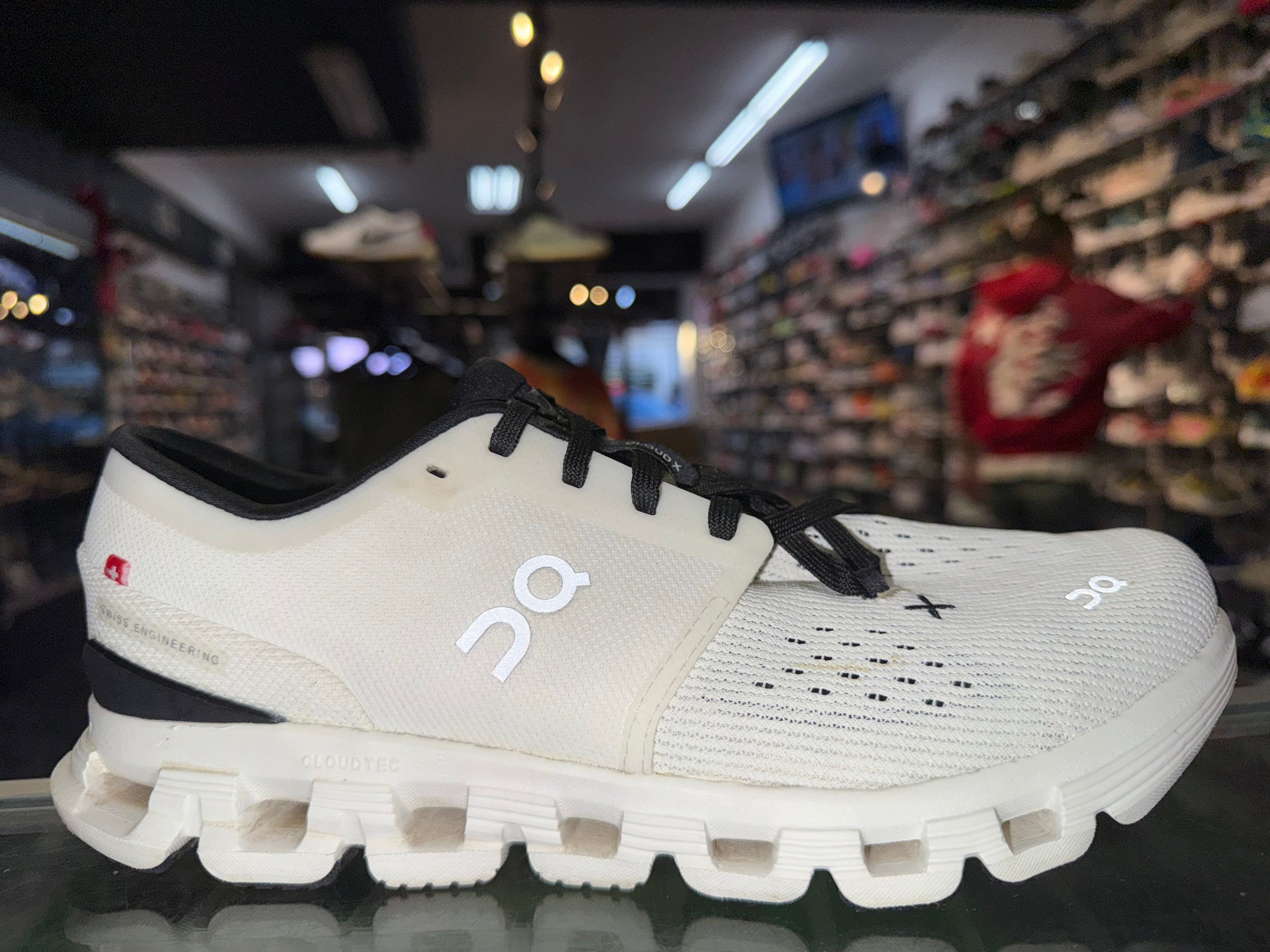 Size 7 (8.5W) On Cloud X 4 “White/Black”