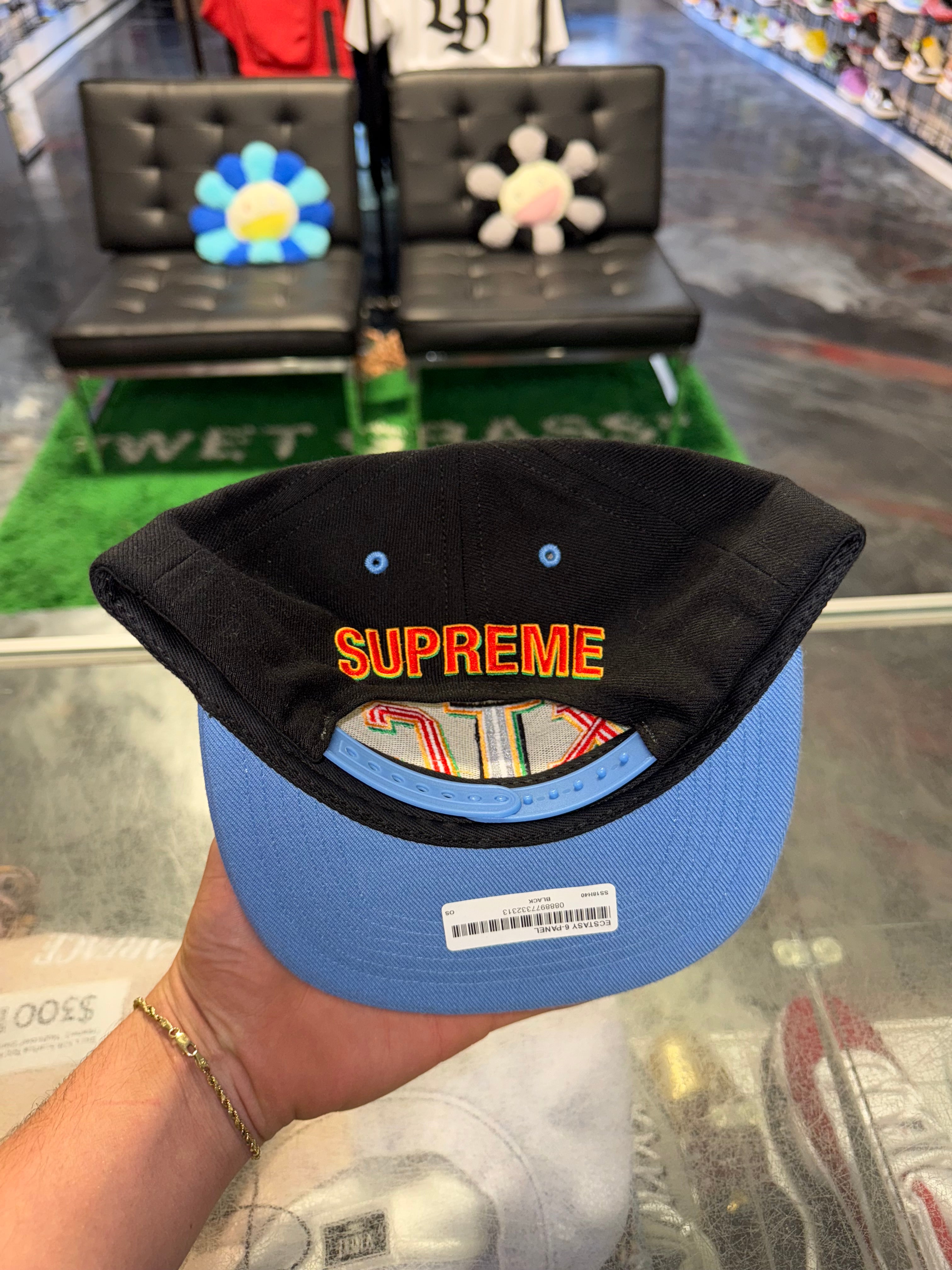 Size OS Supreme XTC Logo SnapBack “Black/Blue” Brand New