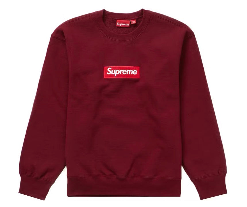 Size L Supreme Box Logo Crewneck (FW22) “Cardinal” Worn 1x