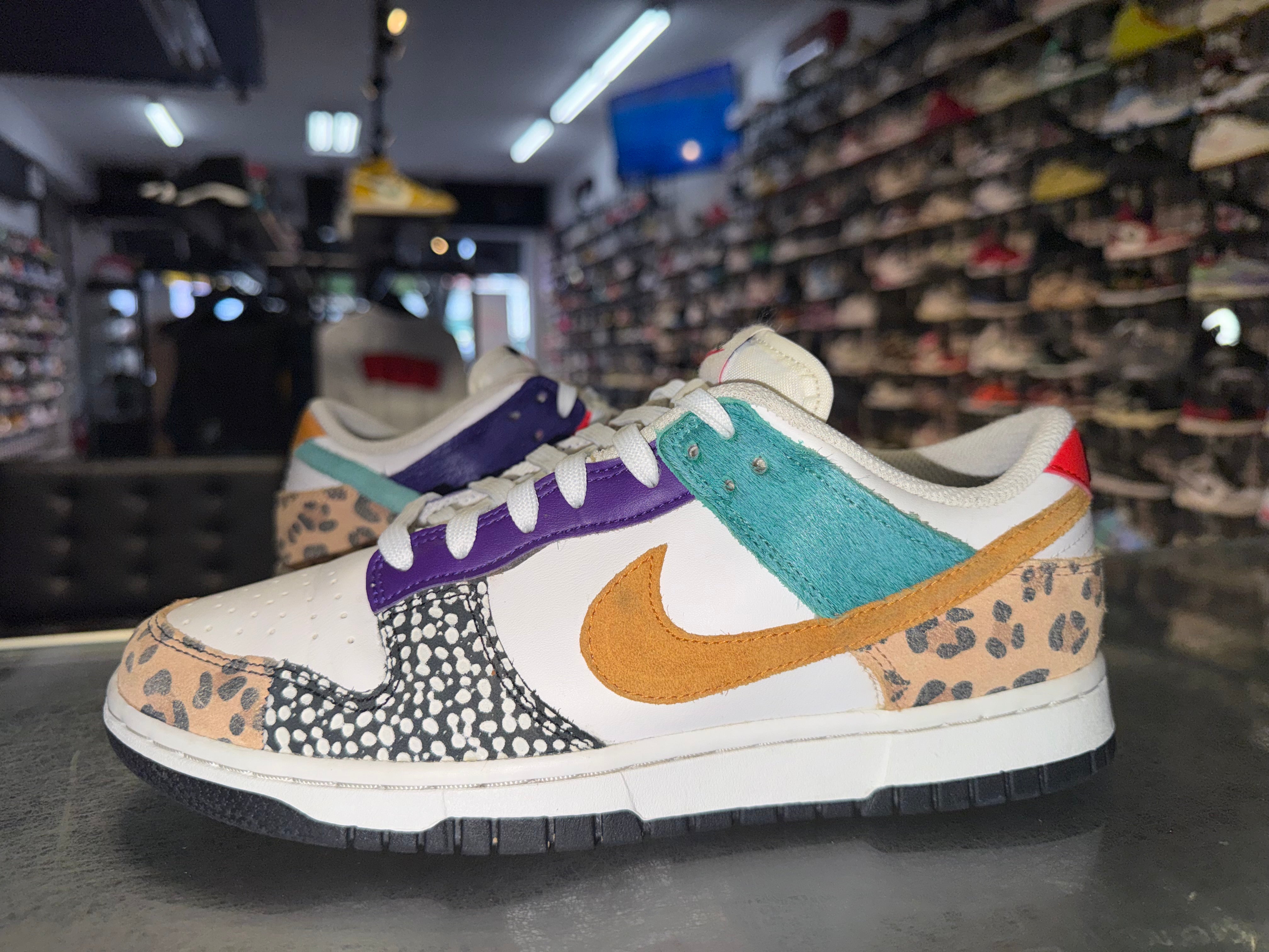 Size 7.5 (9W) Dunk Low “Safari Mix”