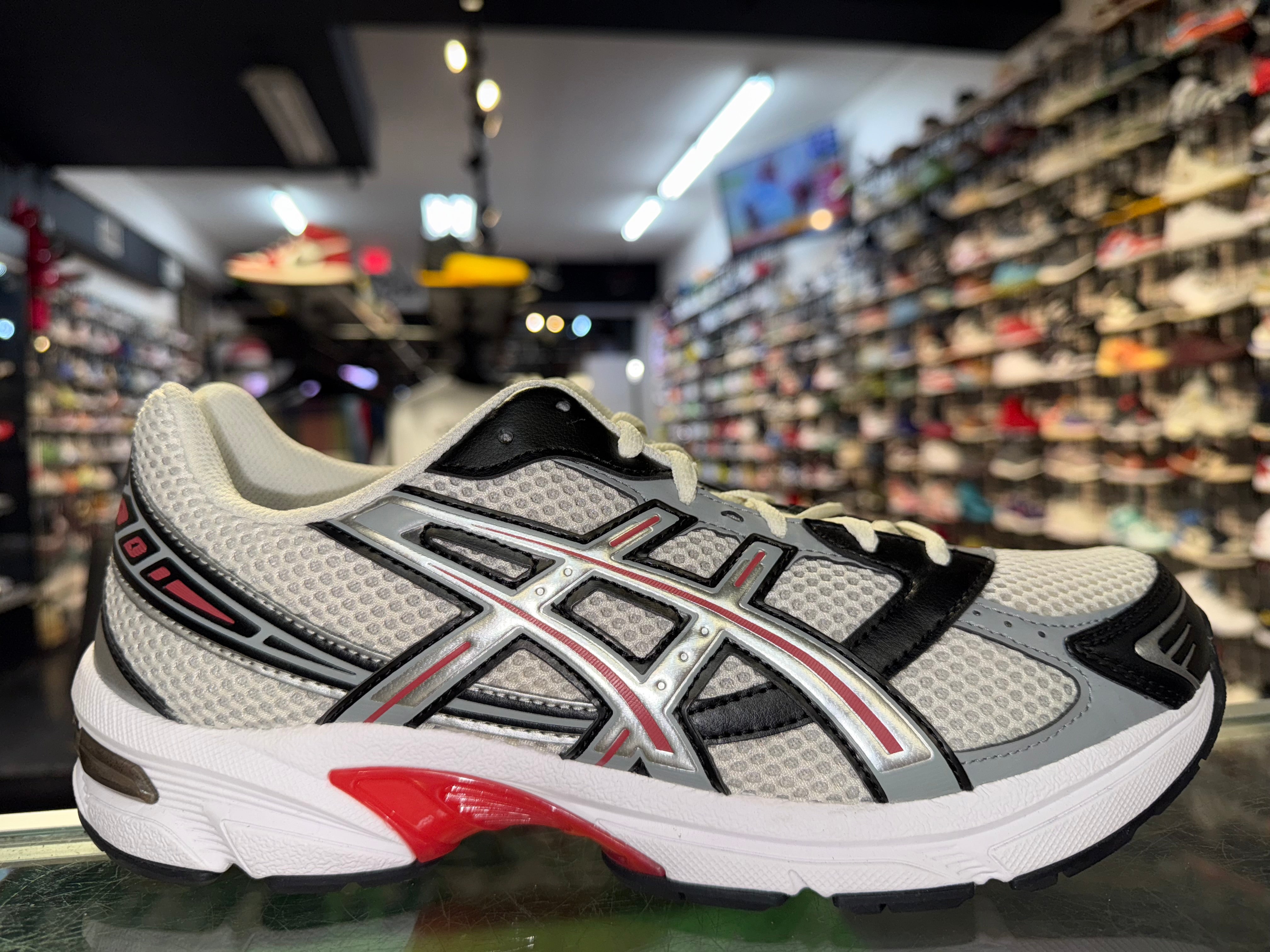 Size 9.5 Asics Gel-1130 "Smoke Grey Silver Red"