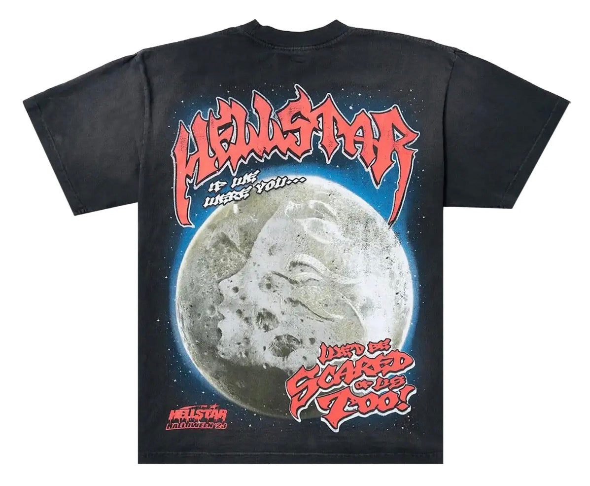 Size L Hellstar Halloween Full Moon Tee “Black”
