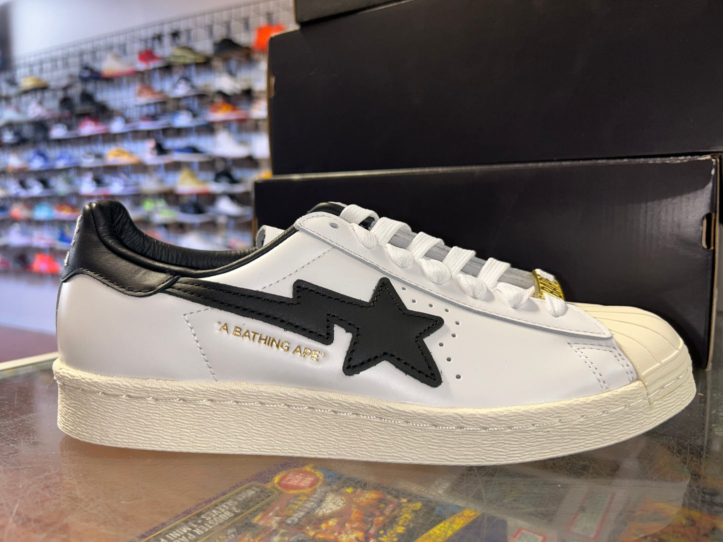 Size 6 Adidas Superstar 80s BAPE "White/Black" Brand New (MAMO)