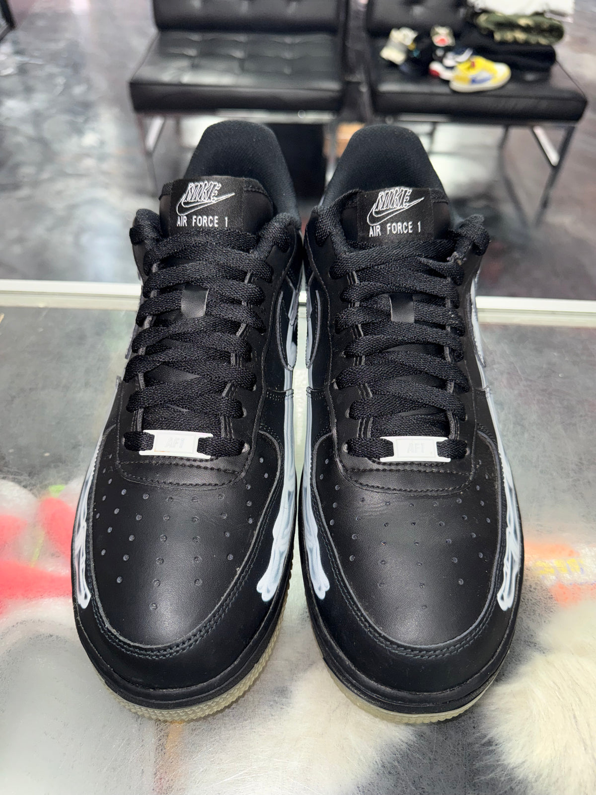 Nike Air Force 1 Black Skeleton Halloween sneaker, pre-owned, size 10.5 – view 5