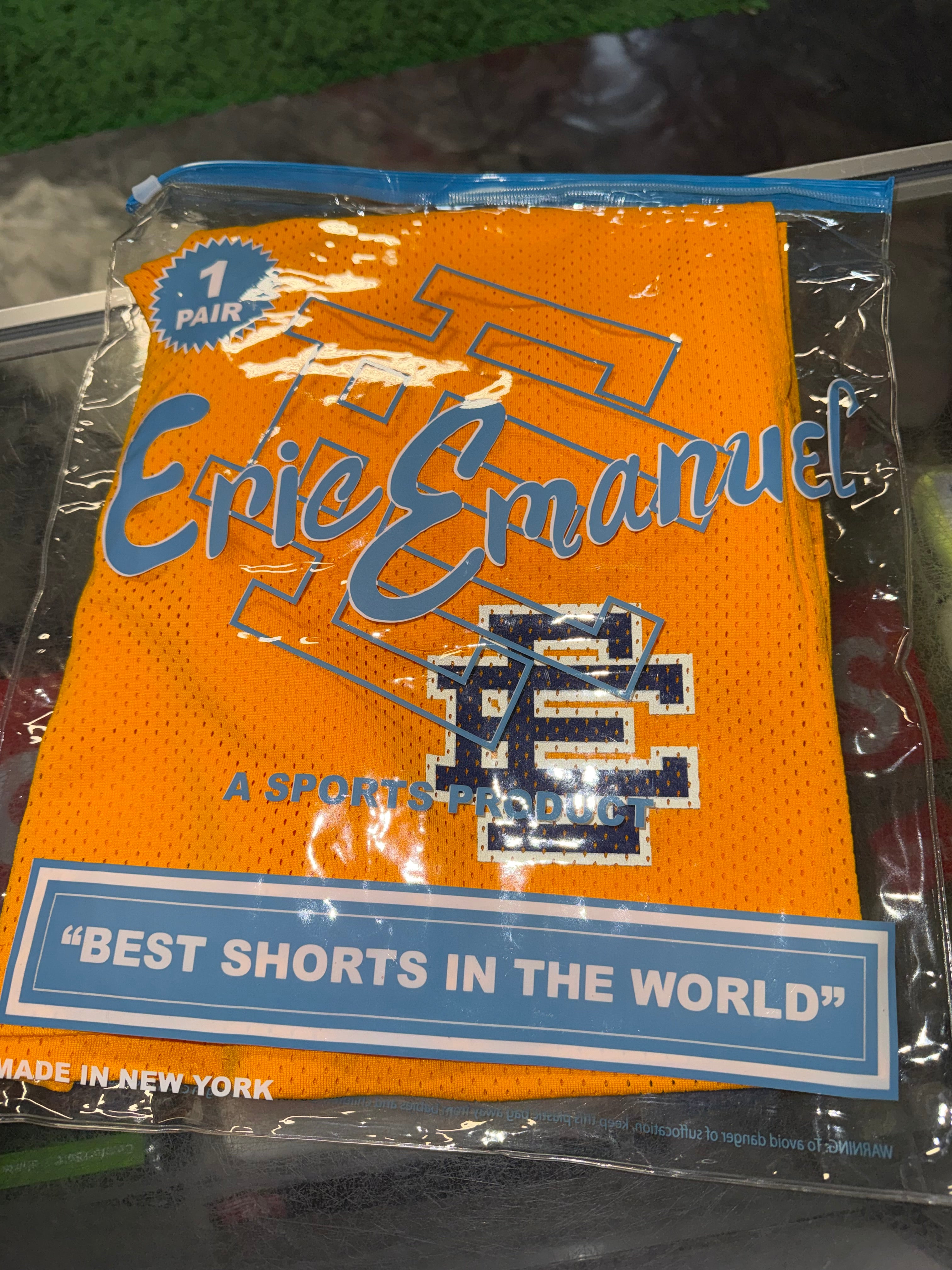 Size M Eric Emanuel EE Basic Shorts “Yellow/Navy” Brand New