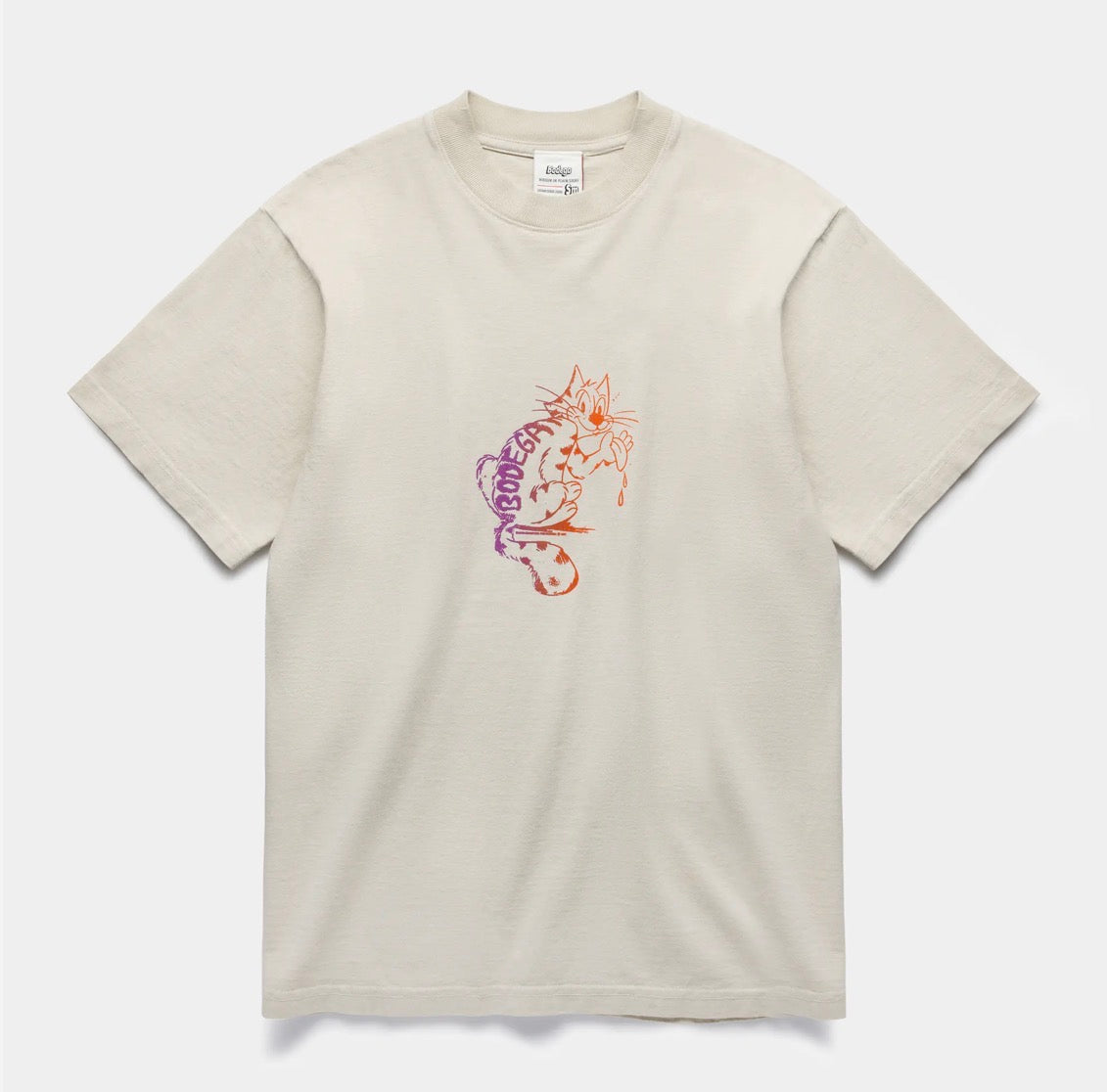 Size M Bodega x Shaun Crawford Cat Tee “Cream” Brand New