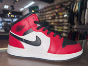 Size 4y Air Jordan 1 Mid "Chicago Black Toe"