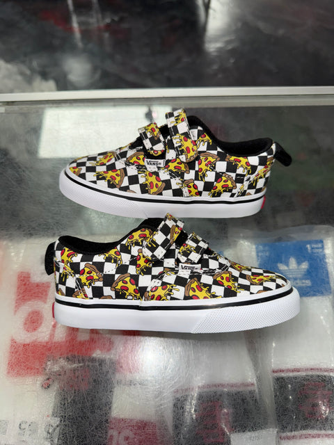 Size 8c Vans Velcro Low “Pizza” Brand New (TD)