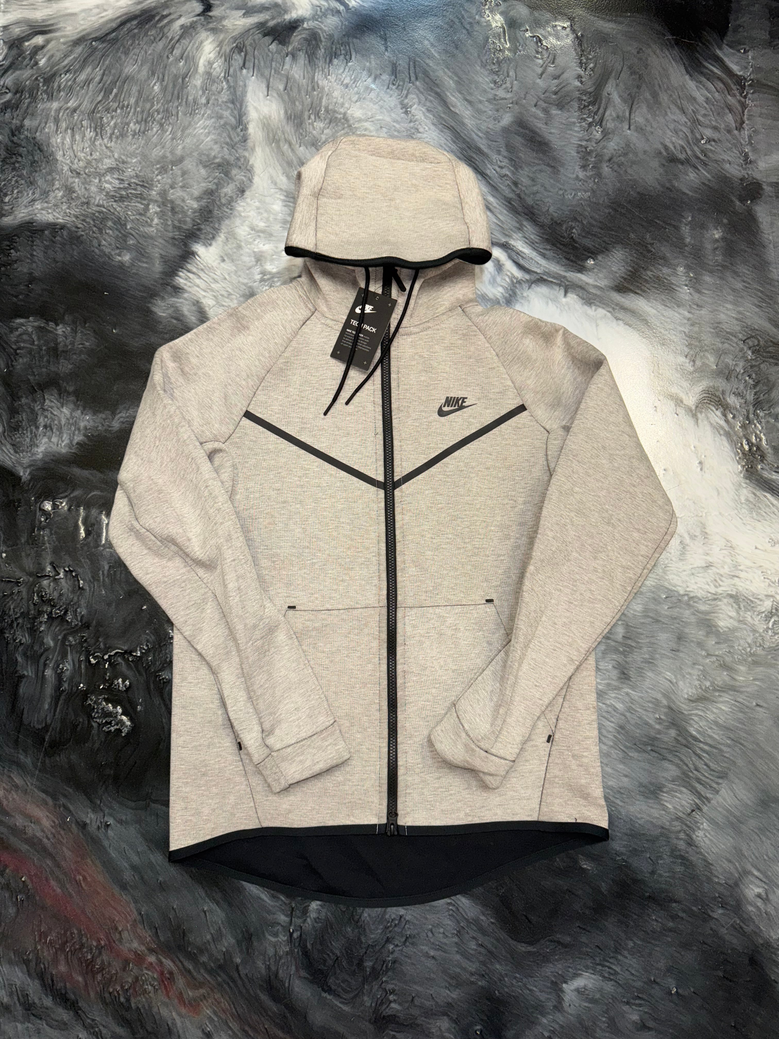 Size M Nike Tech Hoodie “Grey/Black” Brand New