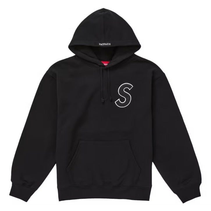 Supreme S Logo Hoodie Black, pre-owned, size L