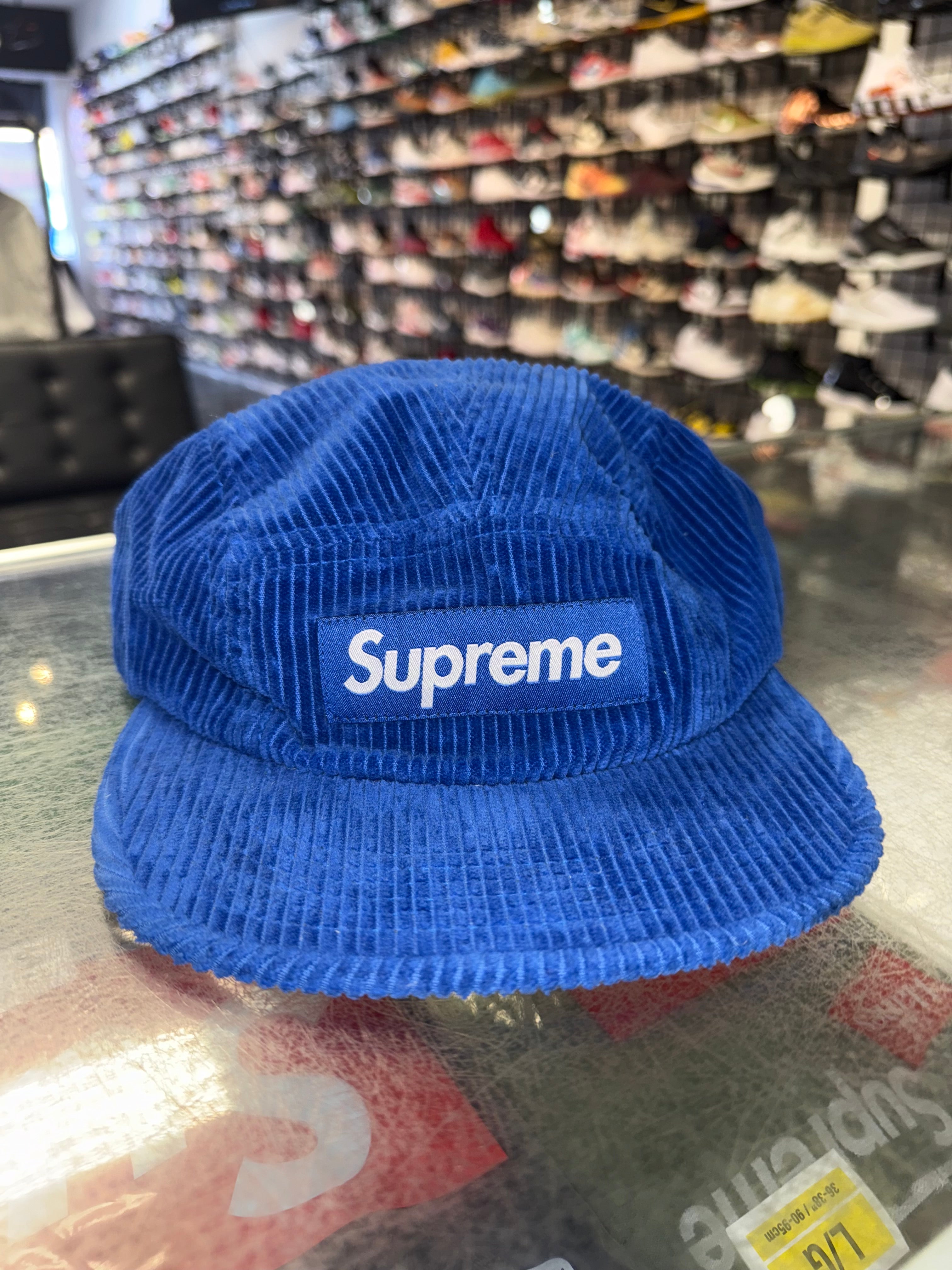 Size OS Supreme Corduroy Camp Hat “Blue”