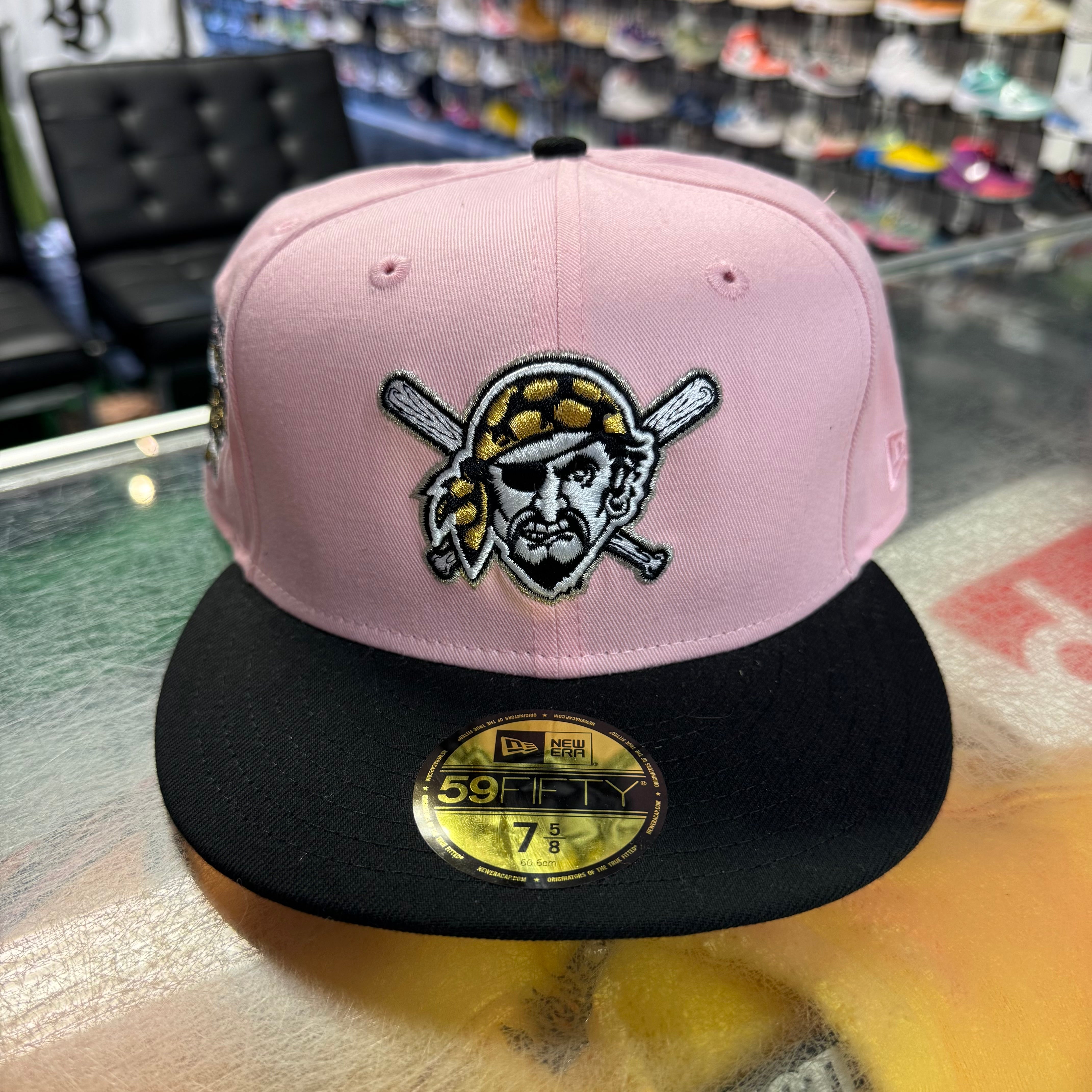 Size 7 5/8 Pittsburgh Pirates 2006 ASG Patch New Era Pink Fitted Hat Brand New