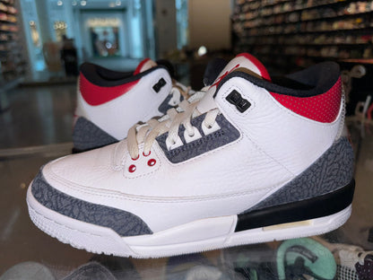 Size 7y Air Jordan 3 “Fire Red Denim” (Mall)