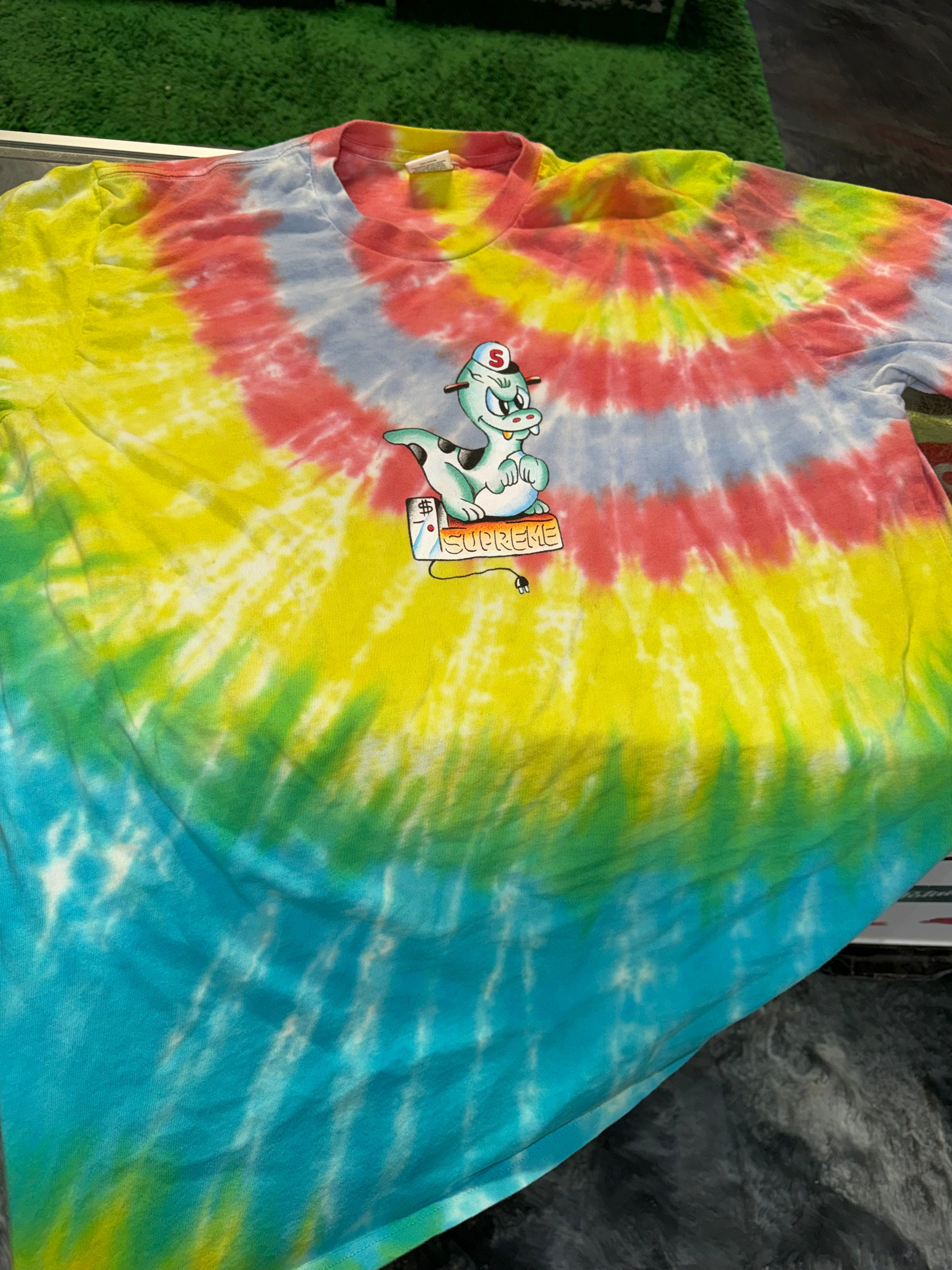 Size L Supreme Dinosaur Tee “Tie Dye”