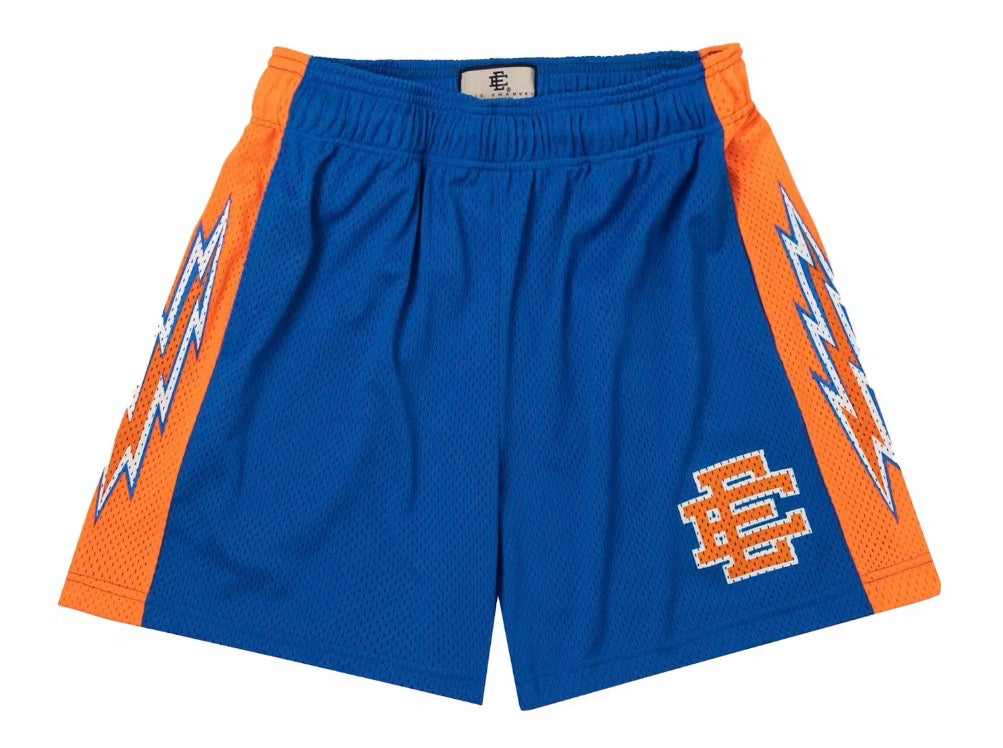 Size XL Eric Emanuel EE Lightning Shorts “Blue/Orange” Brand New