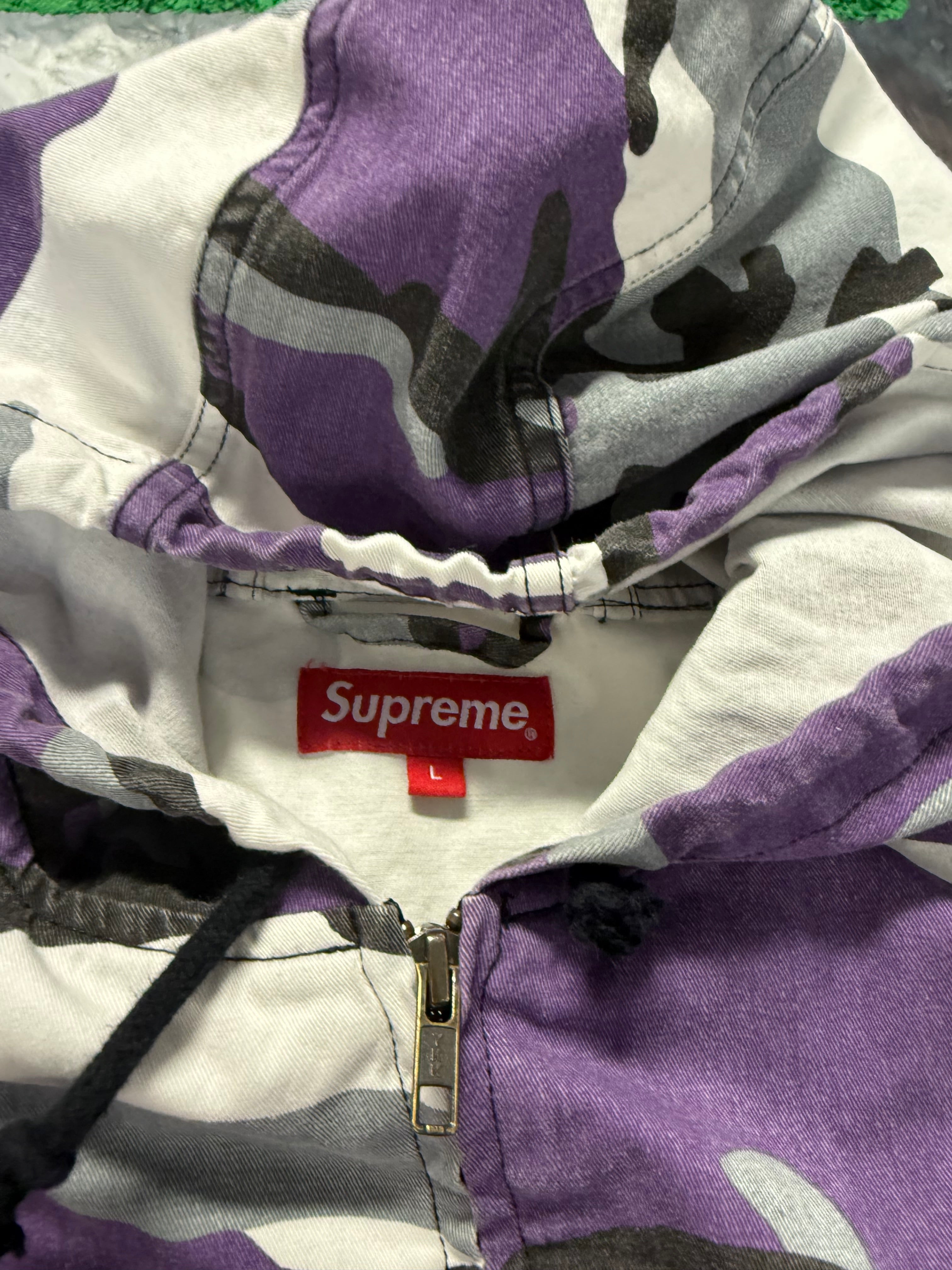 Size L Supreme Twill Zip Up Work Jacket “Purple Camo”