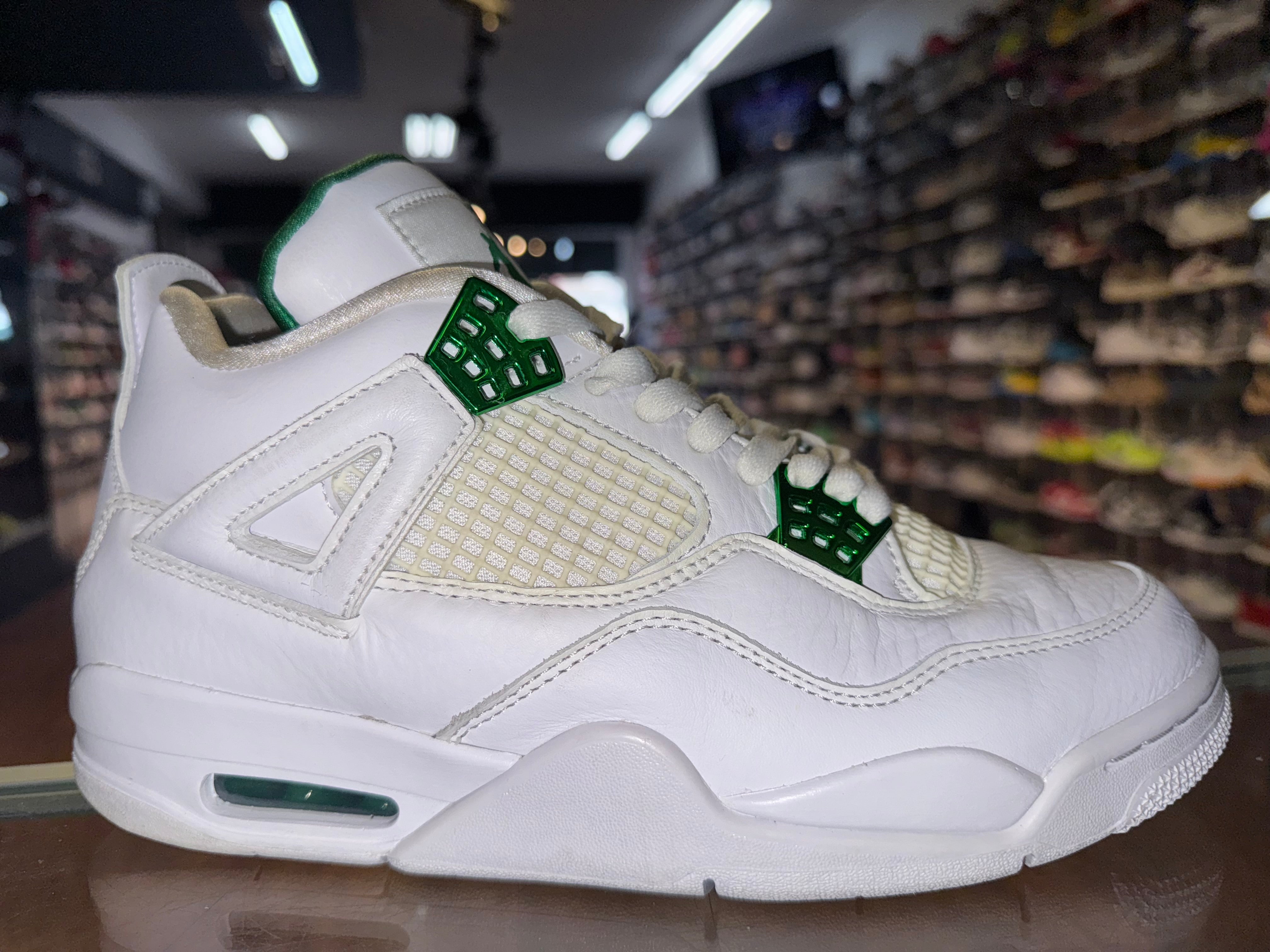 Size 8.5 Air Jordan 4 "Metallic Green"