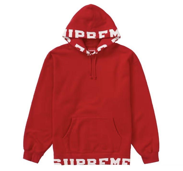 Size M Supreme Cropped Logos Hoodie “Red”
