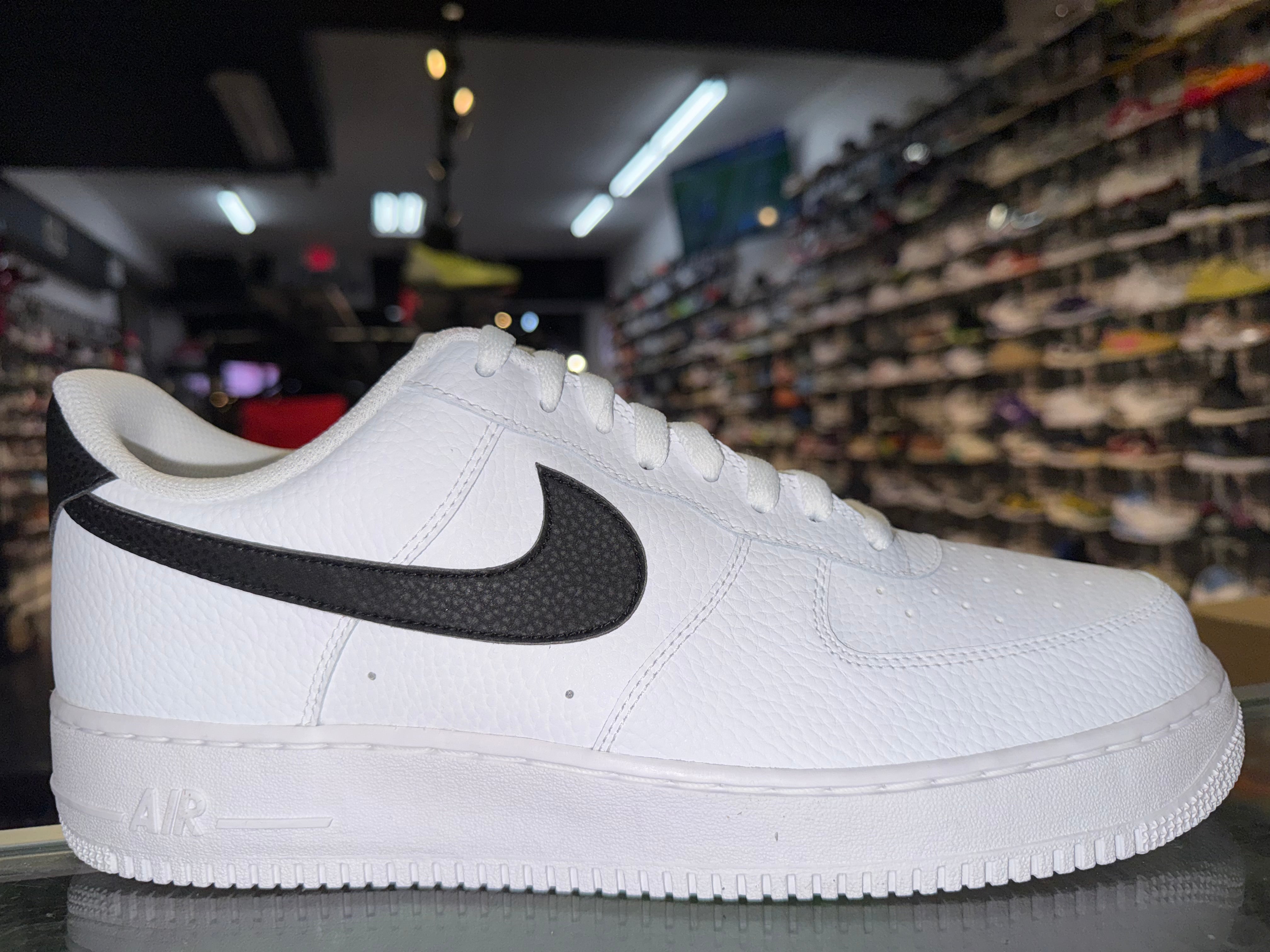 Size 13 Air Force 1 "White Black Pebbled Leather" Brand New