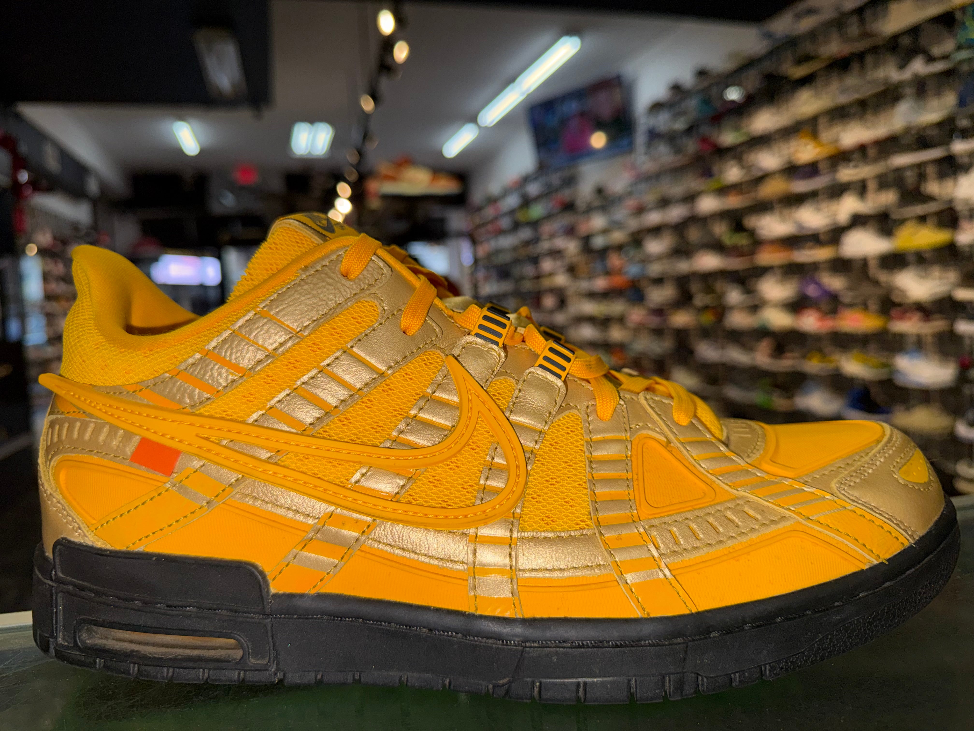 Size 12 Air Rubber Dunk Off-White "University Gold"