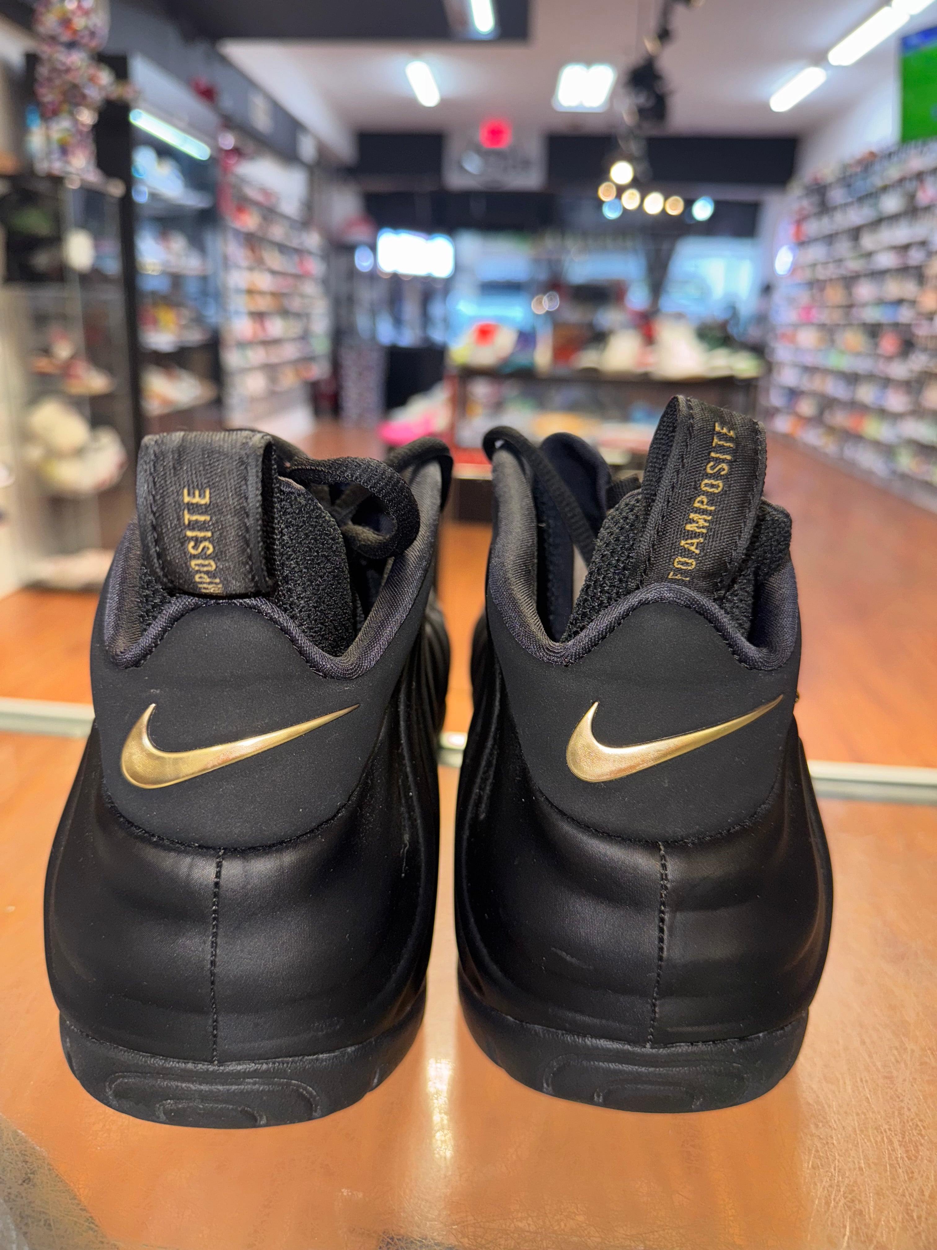 Size 14 Foamposite Pro "Black Metallic Gold"