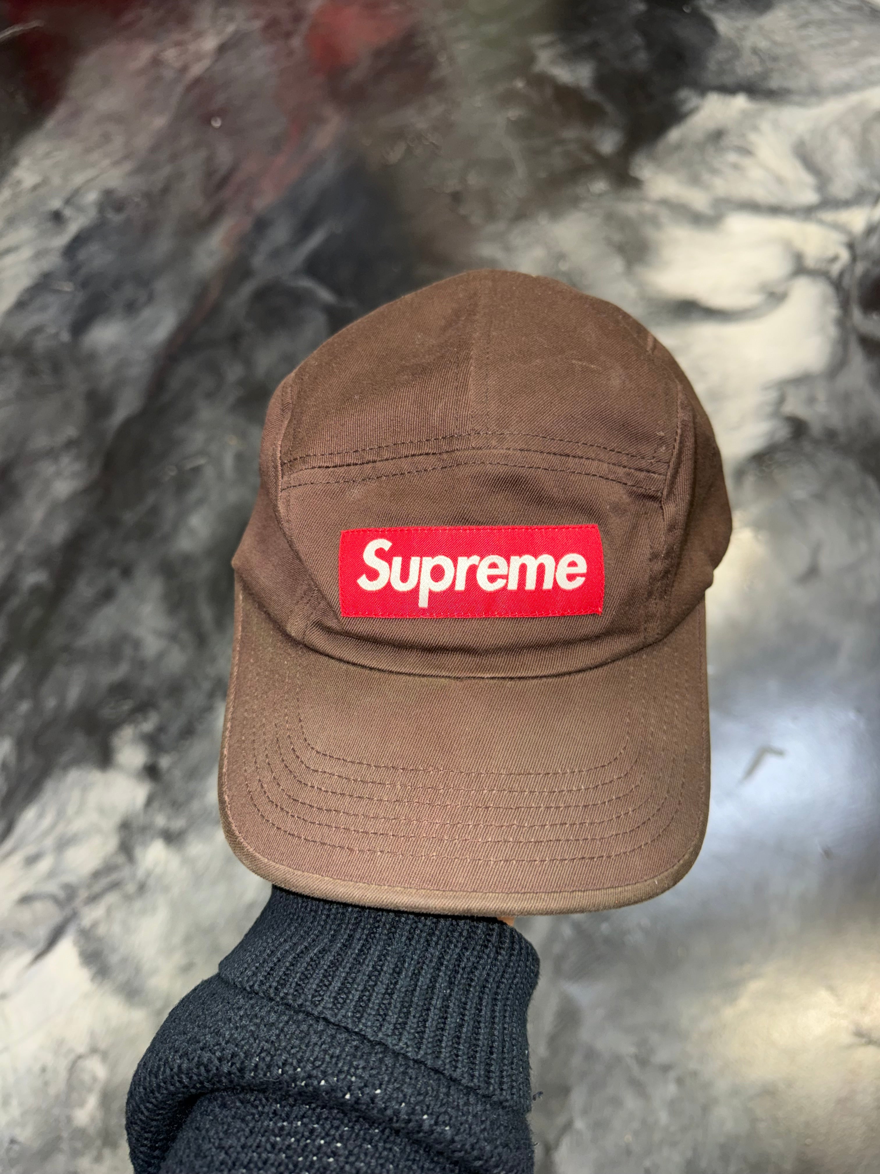 Size OS Supreme 5 Panel Hat “Brown”