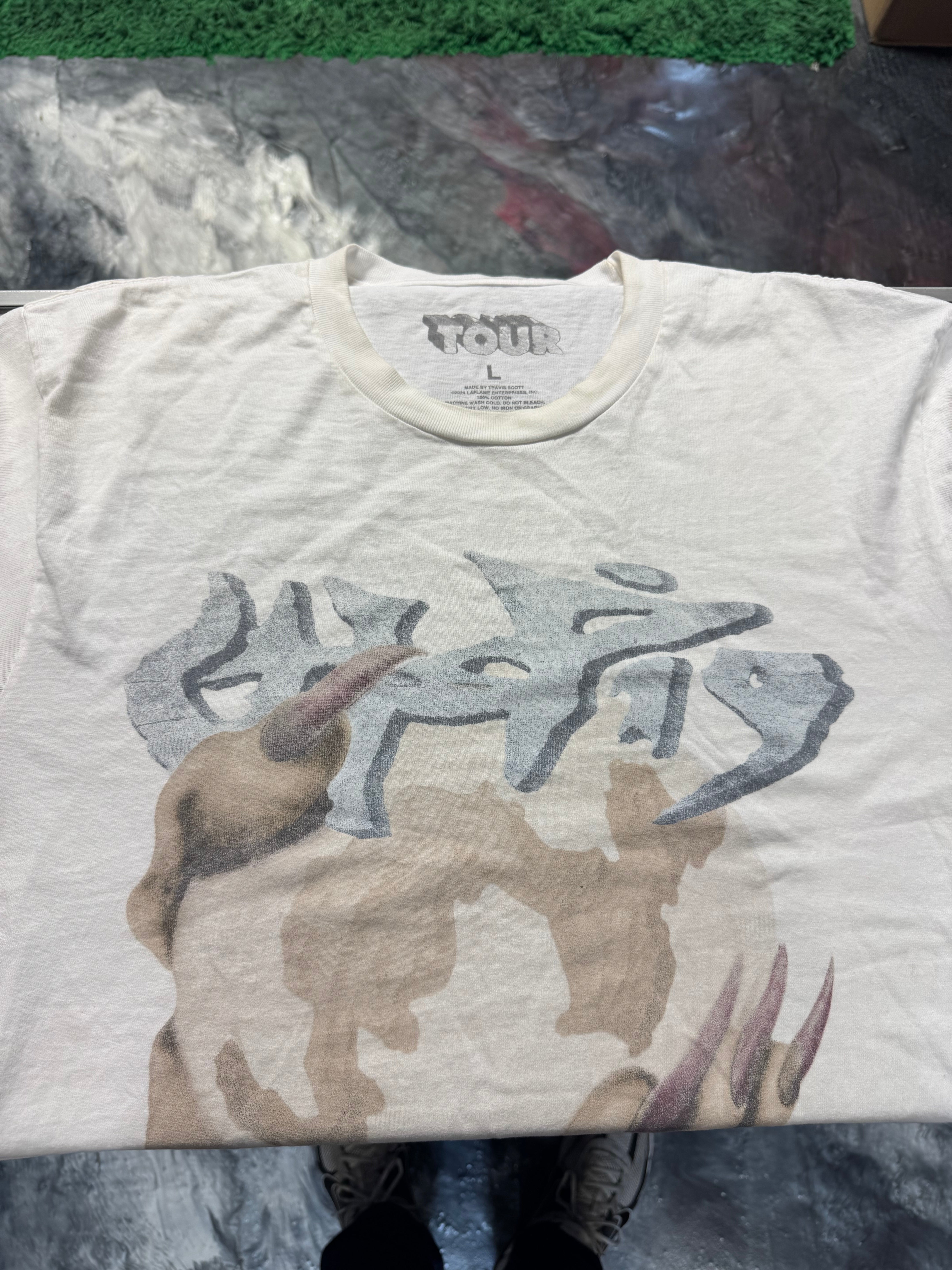 Large Travis Scott NYC Metlife Utopia Tee White