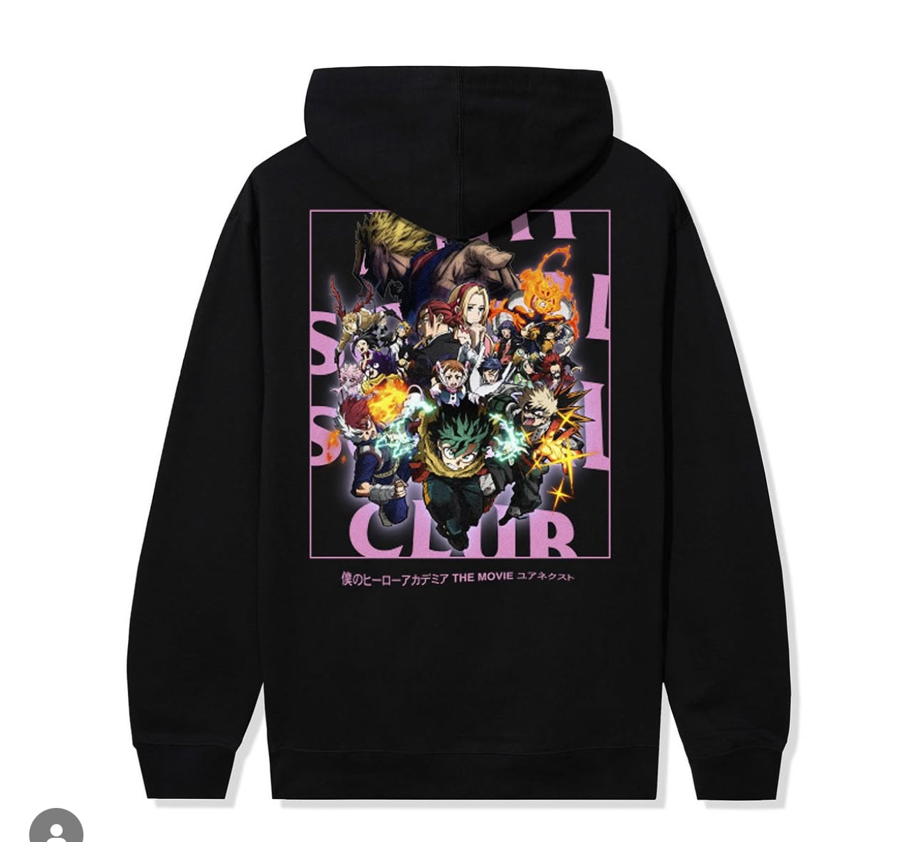 Size XL ASSC x My Hero Acadamia Hoodie "Black"