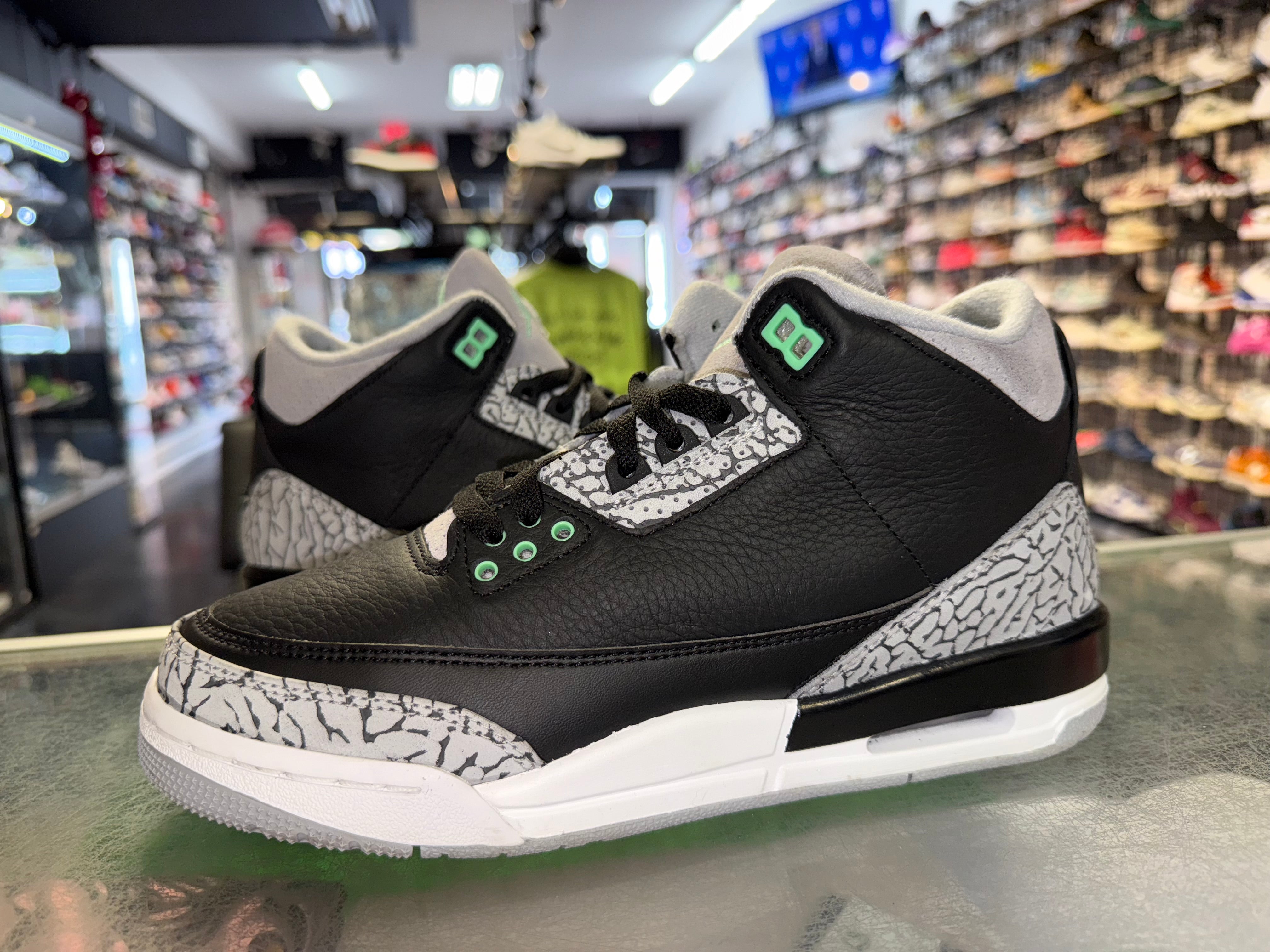 Size 7y Air Jordan 3 “Green Glow”