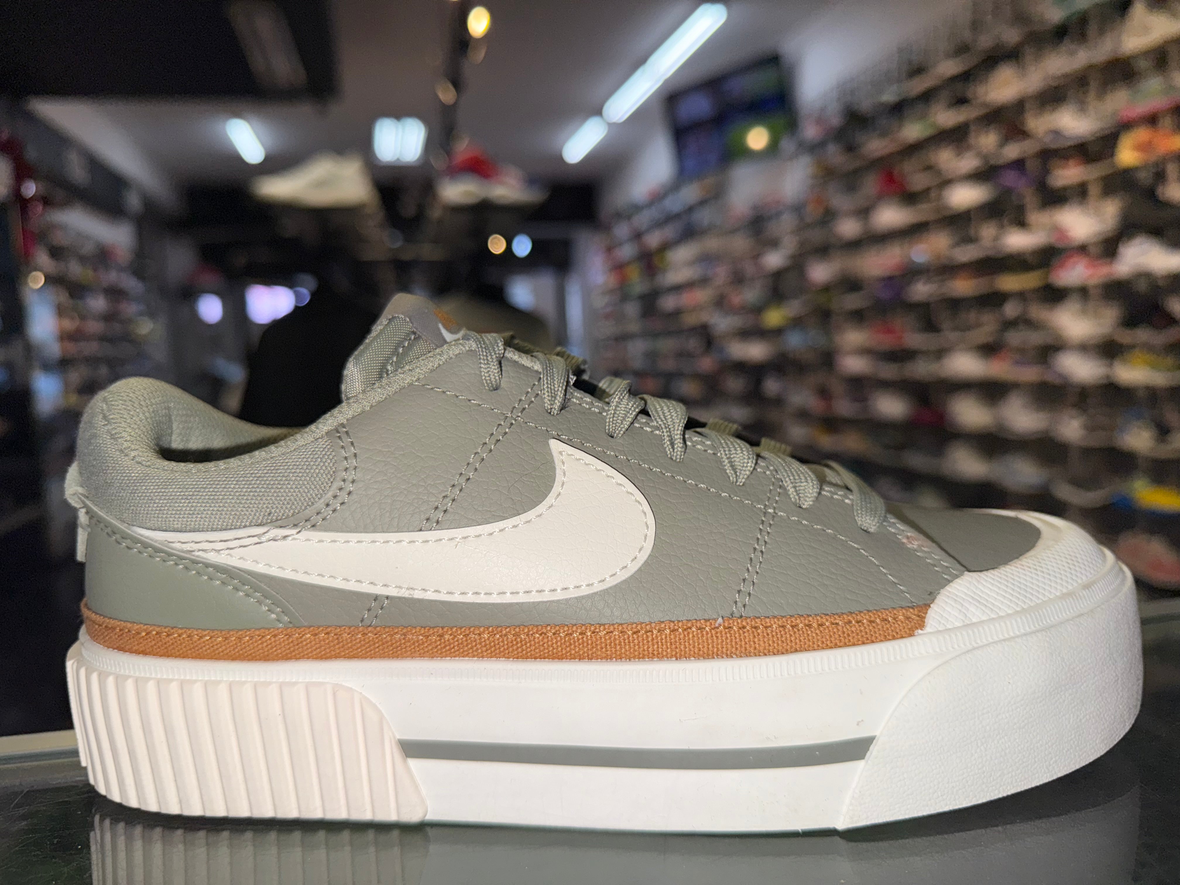 Size 5 (6.5W) Nike Court Legacy Fit "Light Army Stucco" Brand New