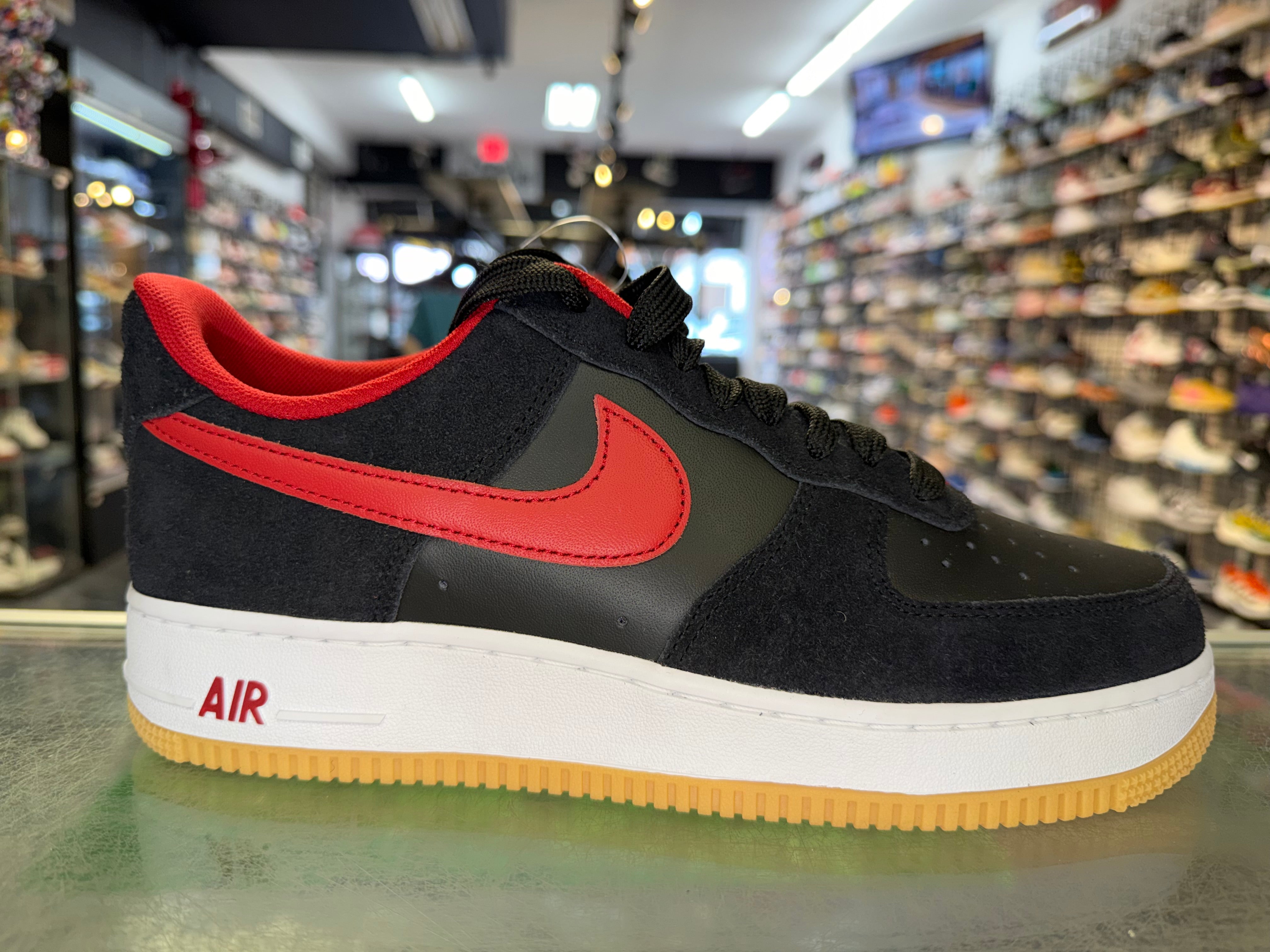 Size 9.5 Air Force 1 "Black Varsity Red" Brand New
