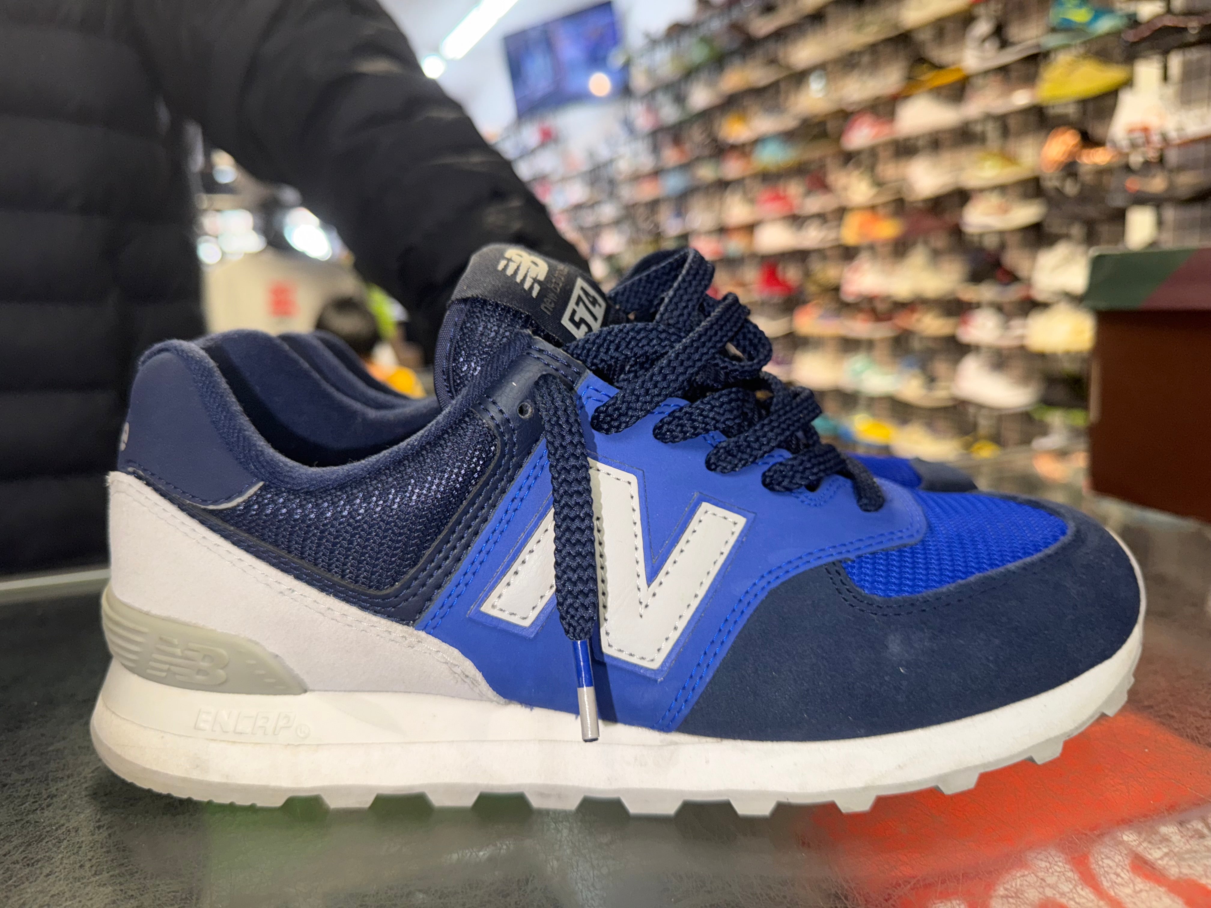Size 8.5 New Balance 574 "Blue Black" - NB