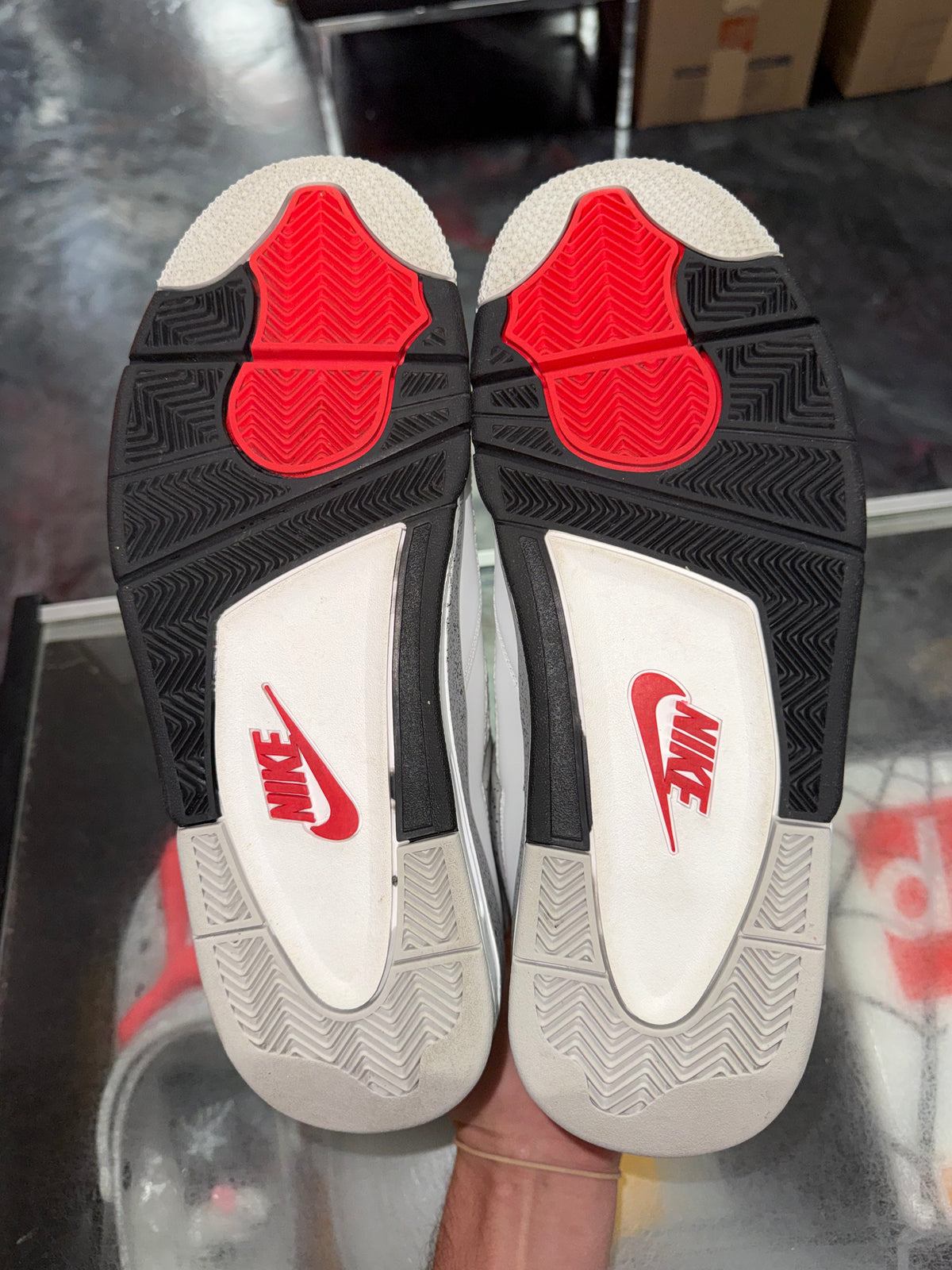 Air Jordan 4 White Cement sneaker, pre-owned, size 10.5 – view 7