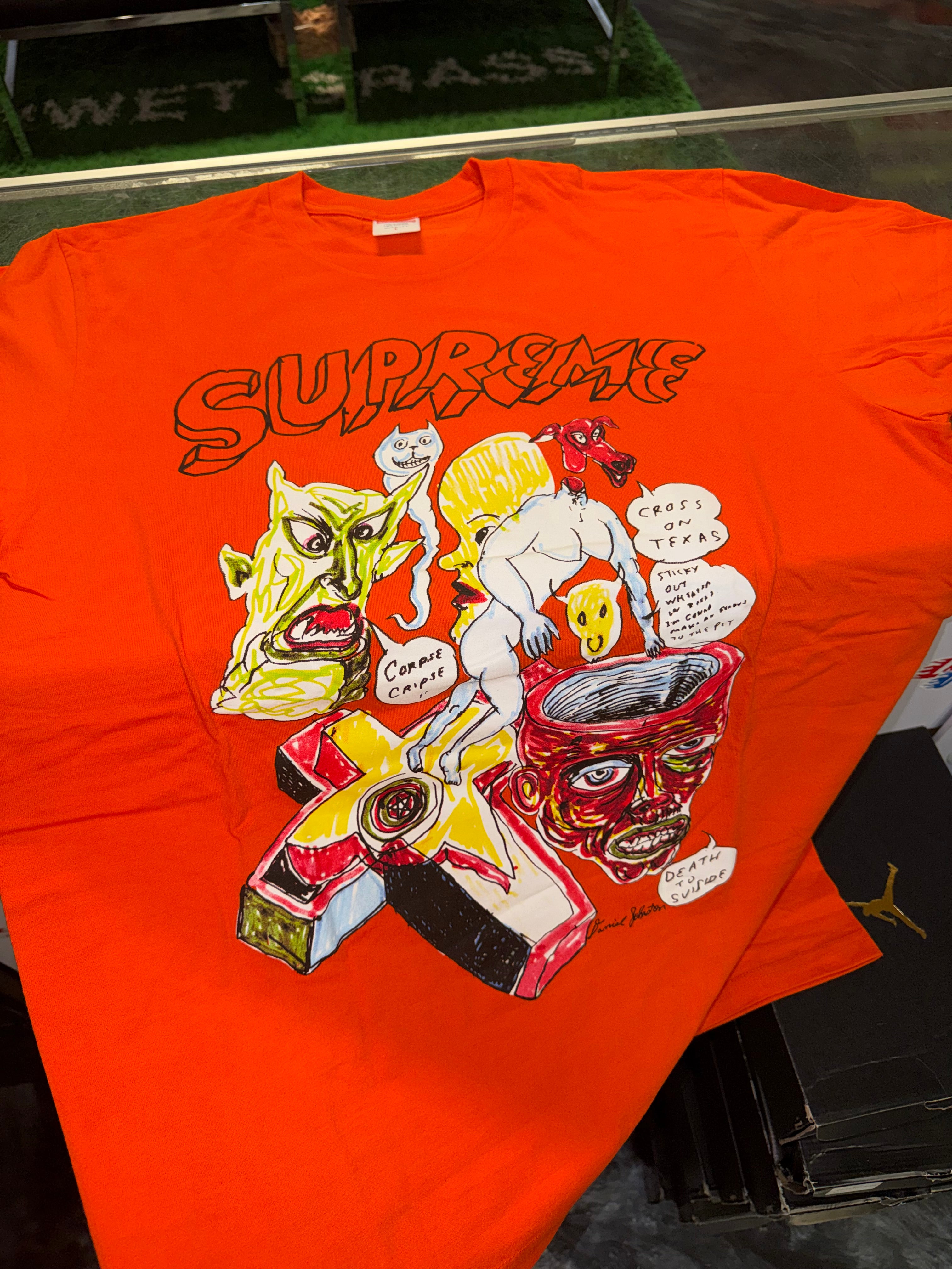 Size L Supreme Daniel Johnston Tee “Orange” Brand New – Direct Kicks