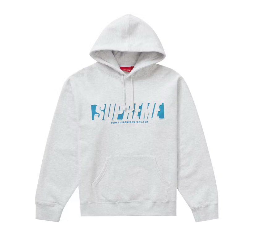 Size L Supreme Cutout Reflective Logo Hoodie “Grey”