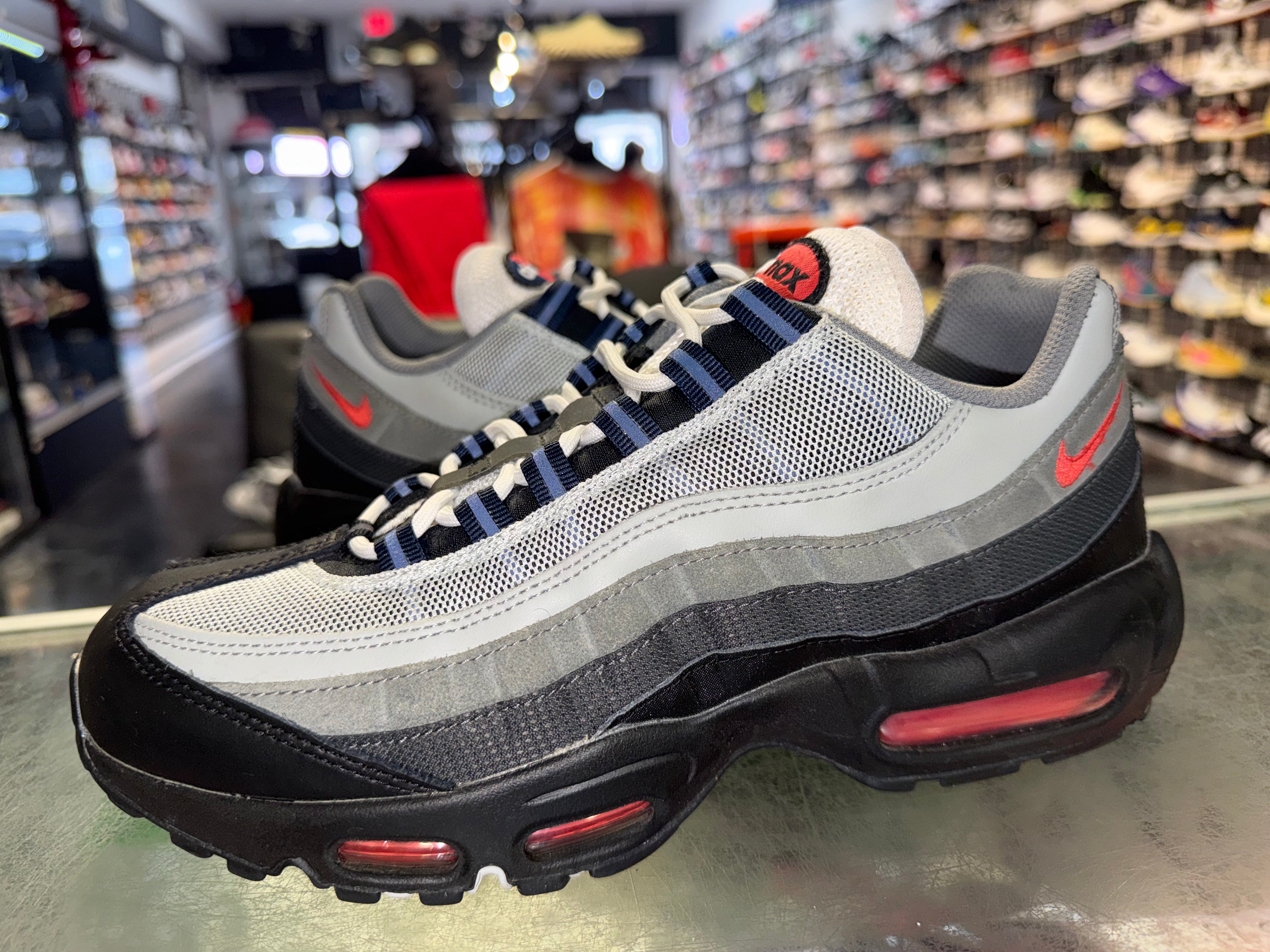 Size 8.5 Air Max 95 “Track Red Smoke Grey”