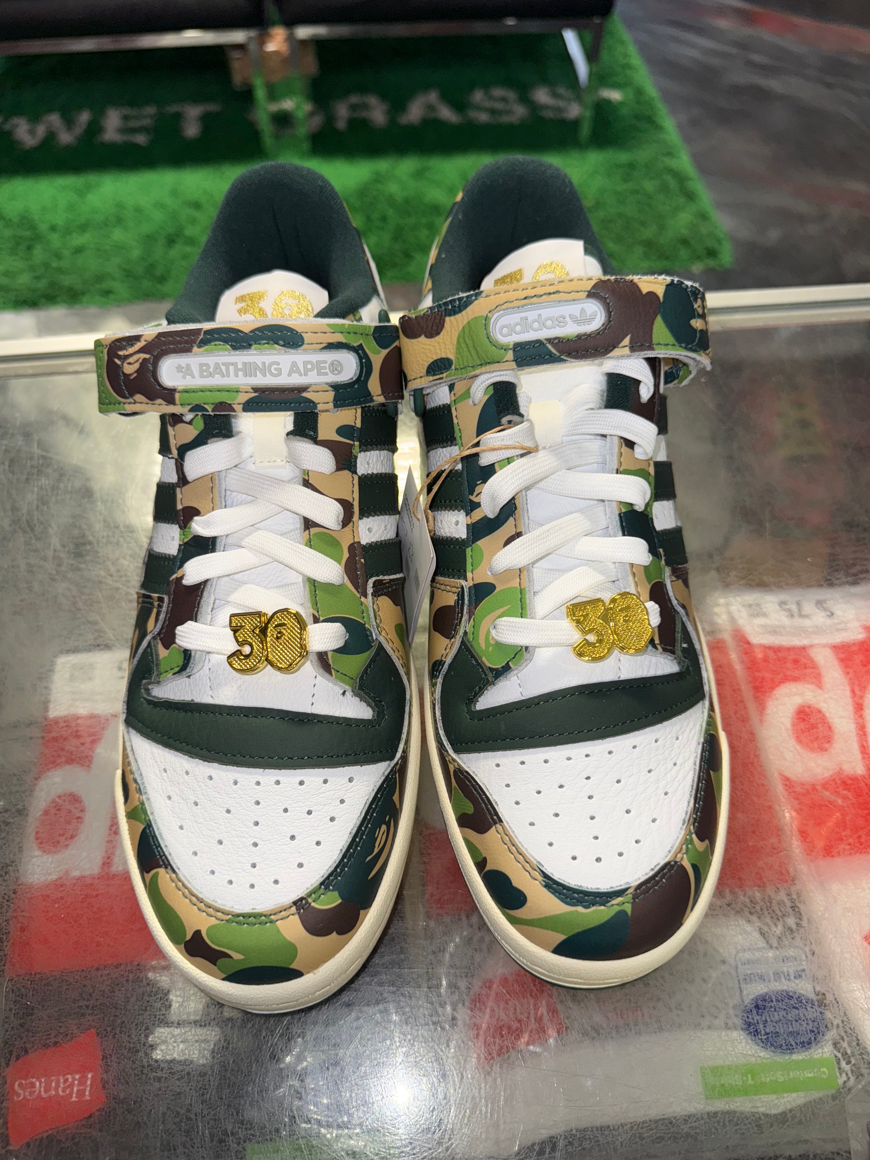 Size 10 Adidas Forum 84 Low Bape 30th Anniversary "Green Camo" Brand New