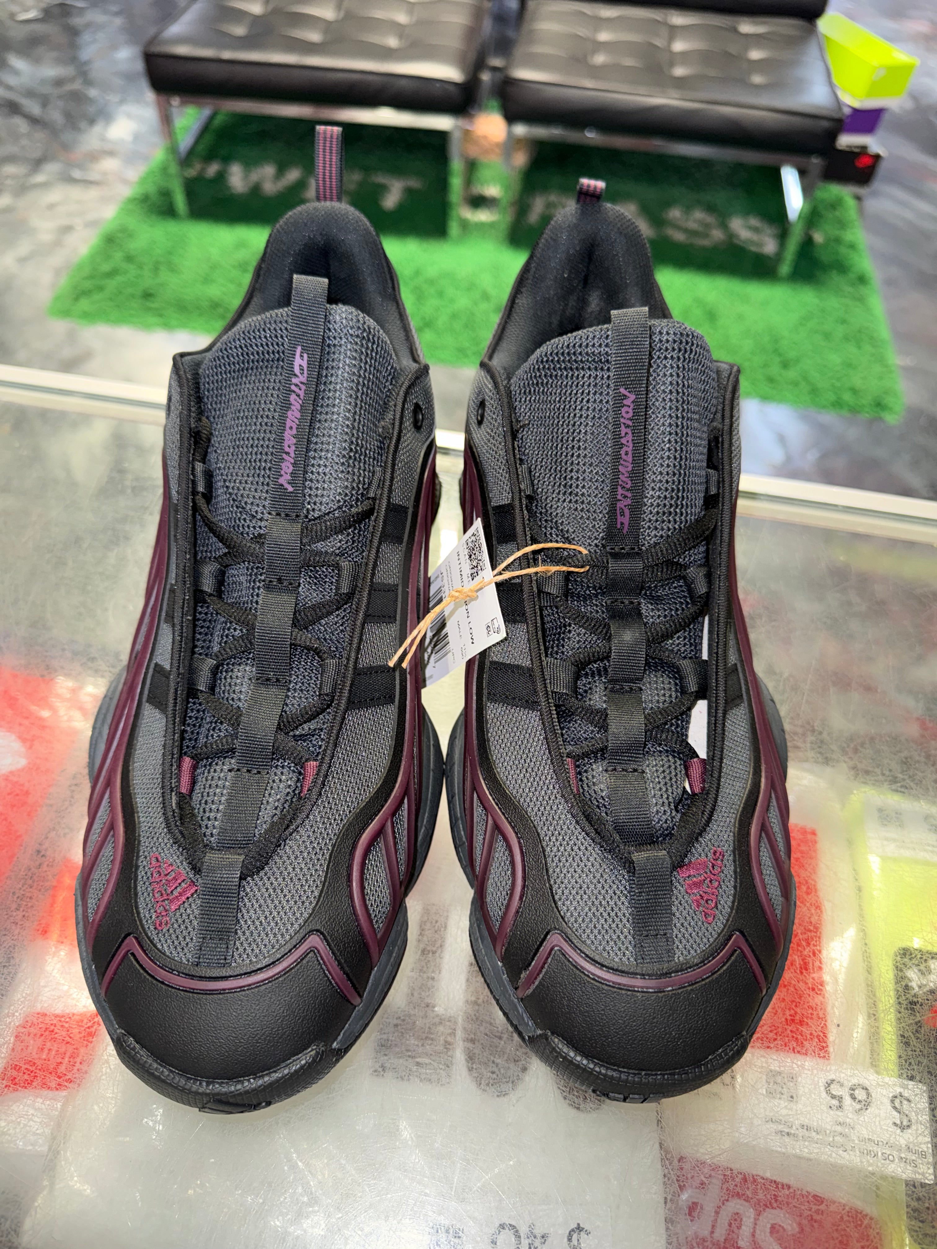 Size 12 Adidas Intimidation Low "Core Black Maroon Carbon" Brand New