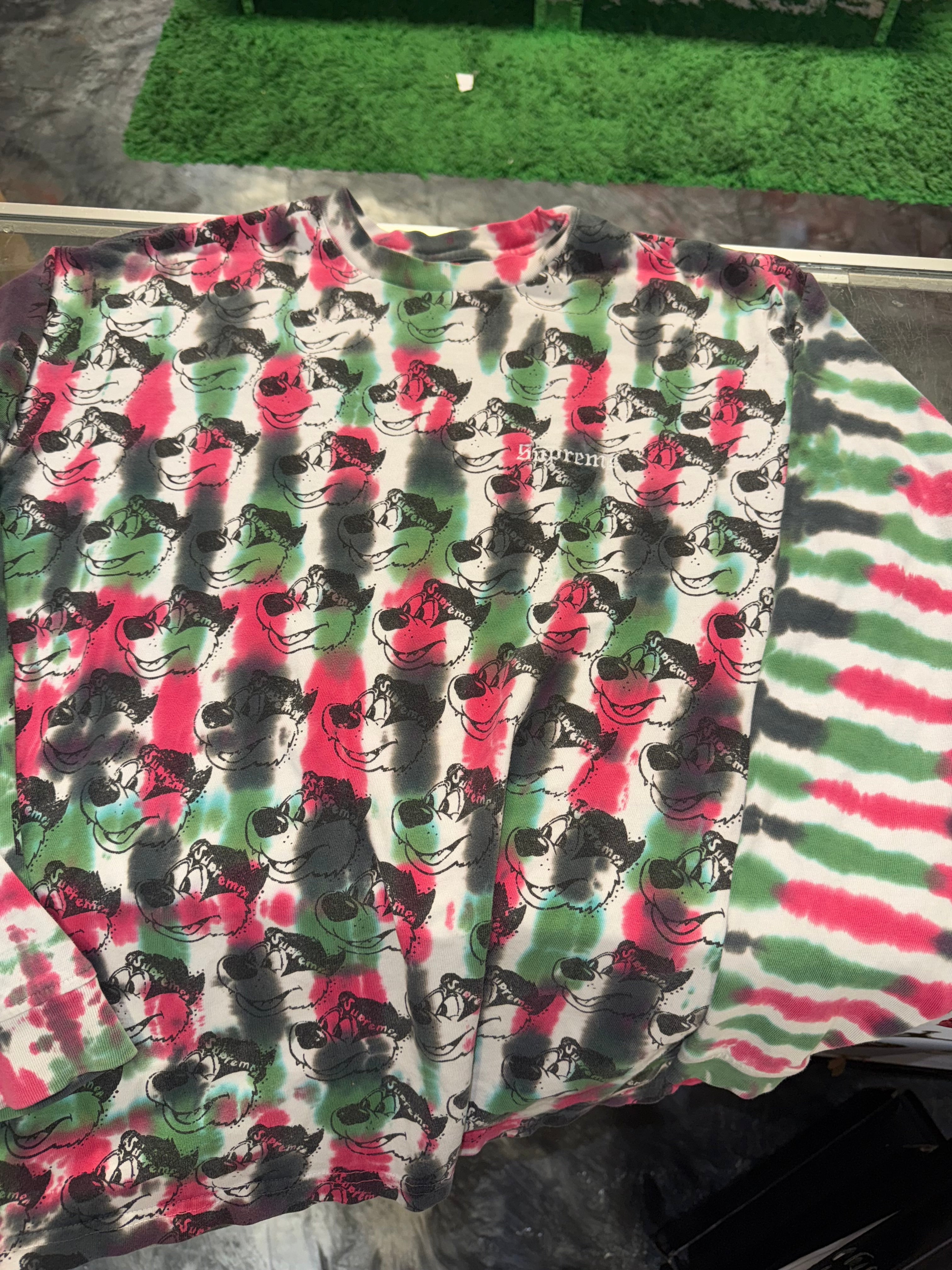 Size S Supreme Tie Dyed Bear Long Sleeve “Multicolor”