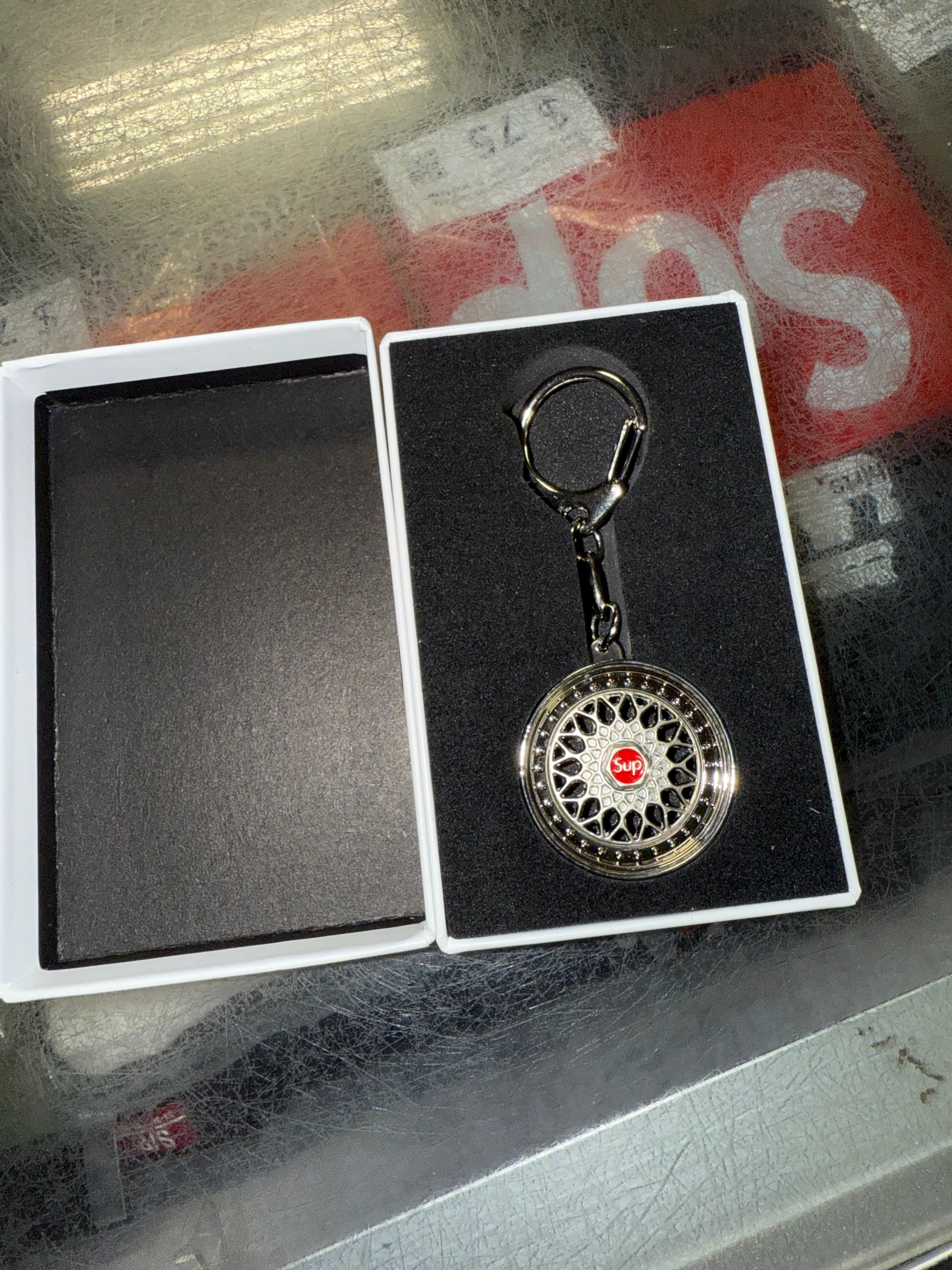 Supreme x BBS Wheel Keychain “Silver” Brand New