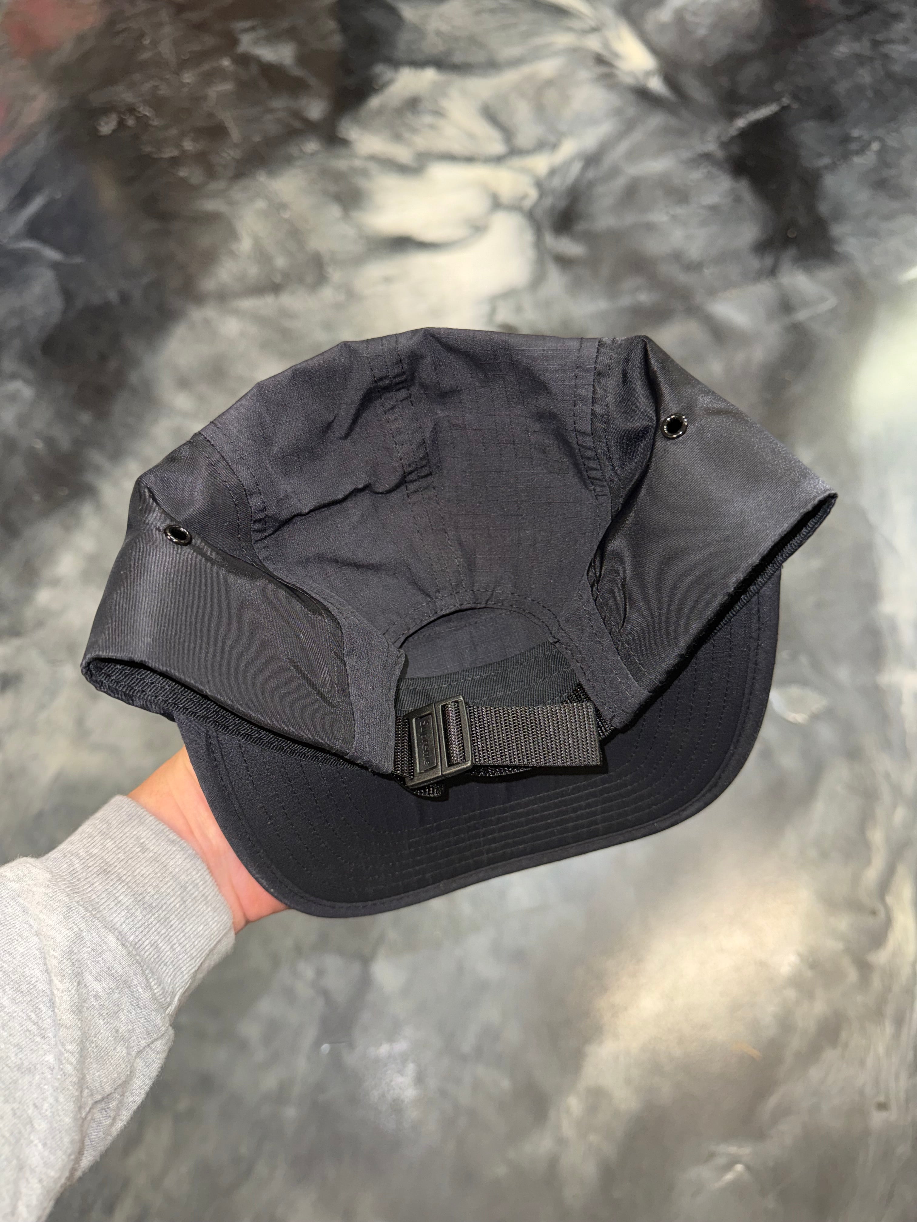 Size OS Supreme Waxed Cotton Camp Hat “Black”